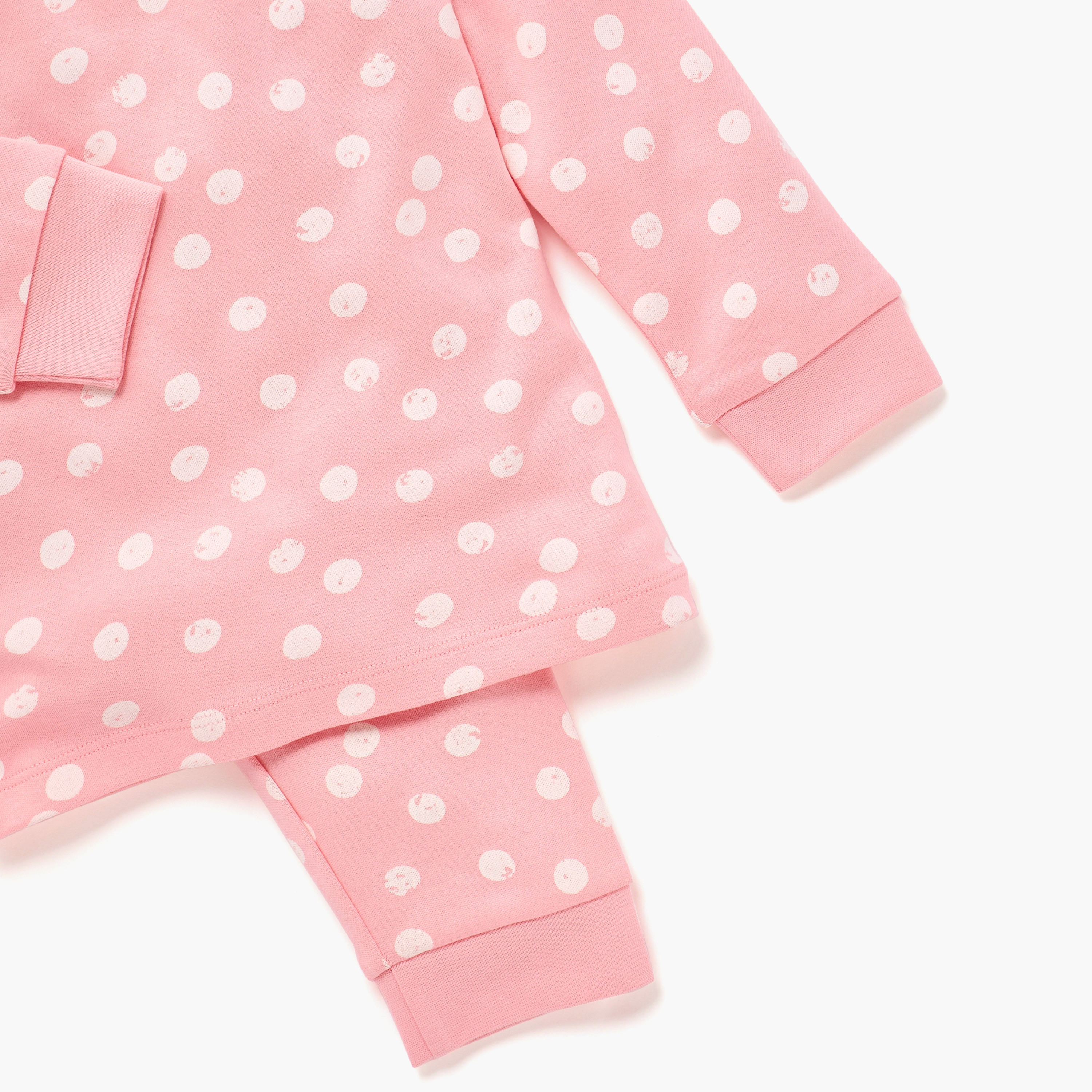 Juniors Polka Dot Print T-shirt and Pyjama Set-baby-girls-clothing-nightwear-pyjamasets-image-6