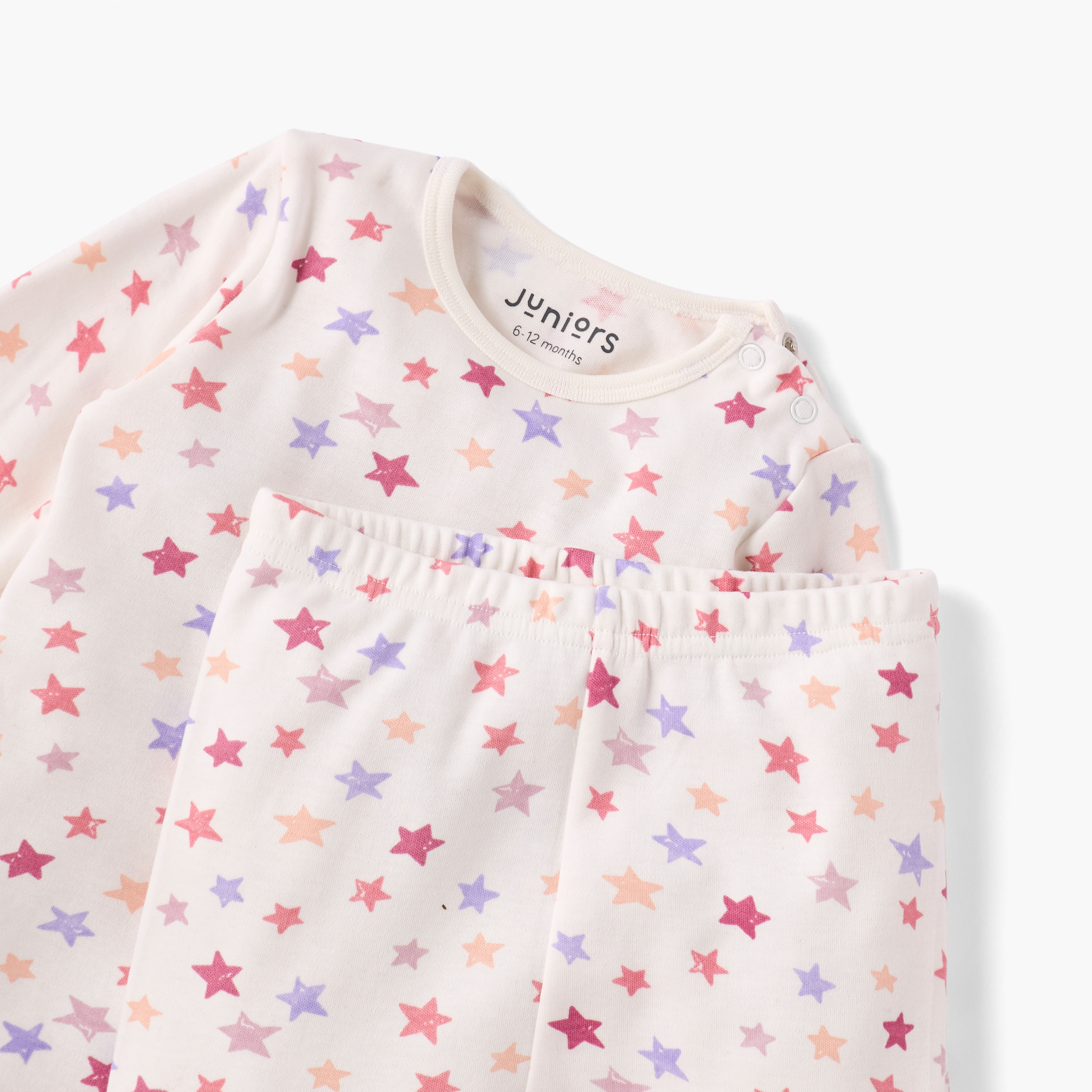 Juniors All-Over Star Print T-shirt and Pyjama Set-baby-girls-clothing-nightwear-pyjamasets-image-5