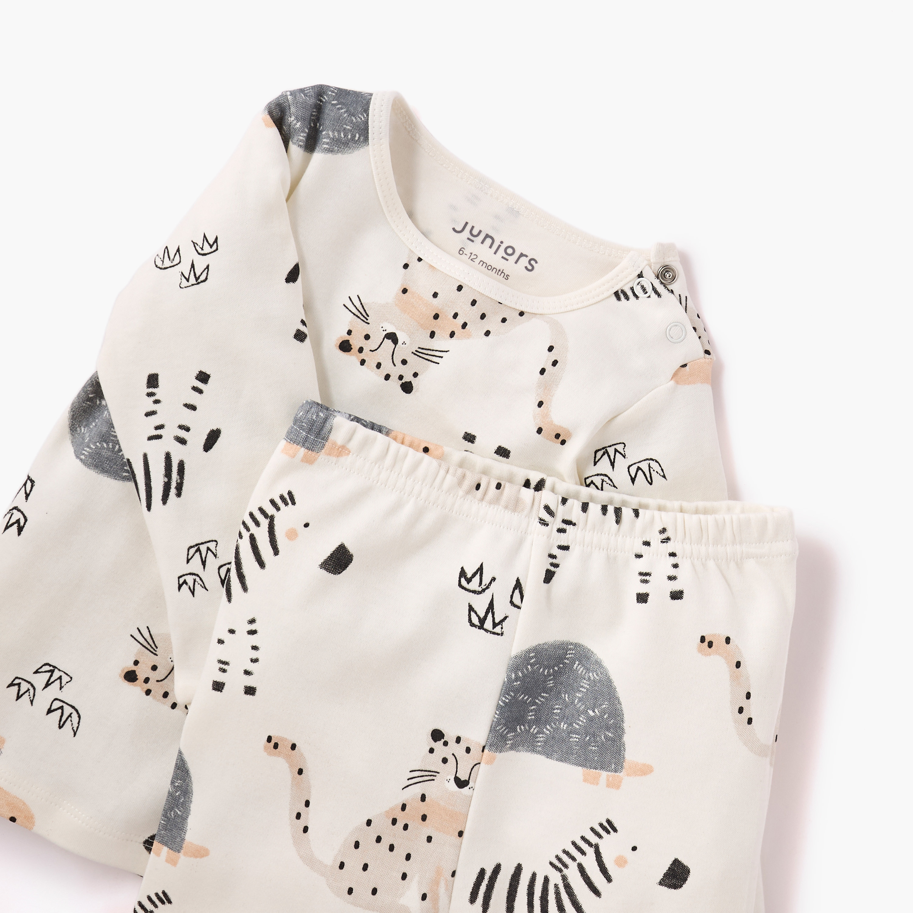 Juniors All-Over Wild Animals Print T-shirt and Pyjama Set-baby-boys-clothing-nightwear-pyjamasets-image-4