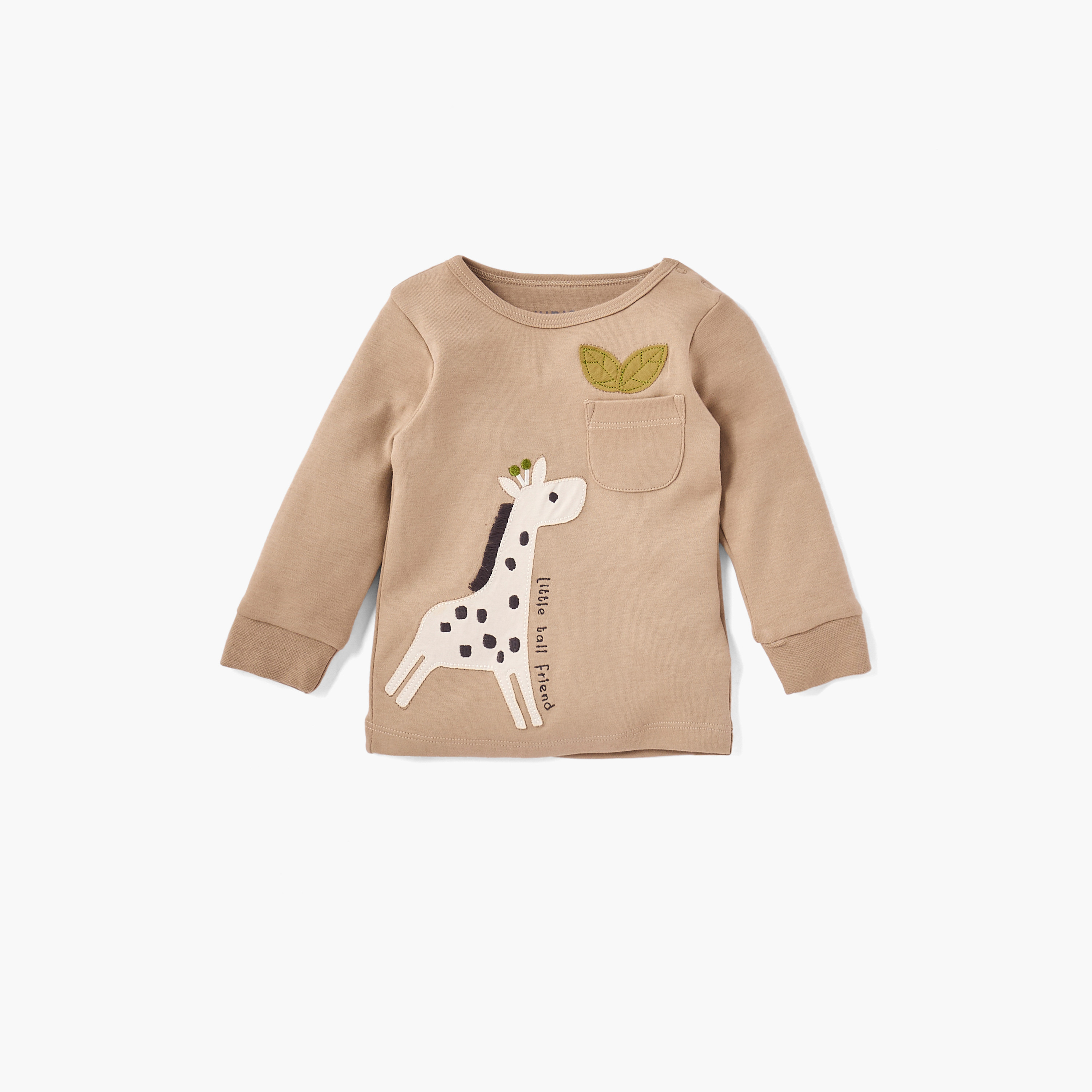 طقم تيشيرت بزينة زرافة وبنطلون بيجاما مخطط من جونيورز-baby-boys-clothing-nightwear-pyjamasets-image-2
