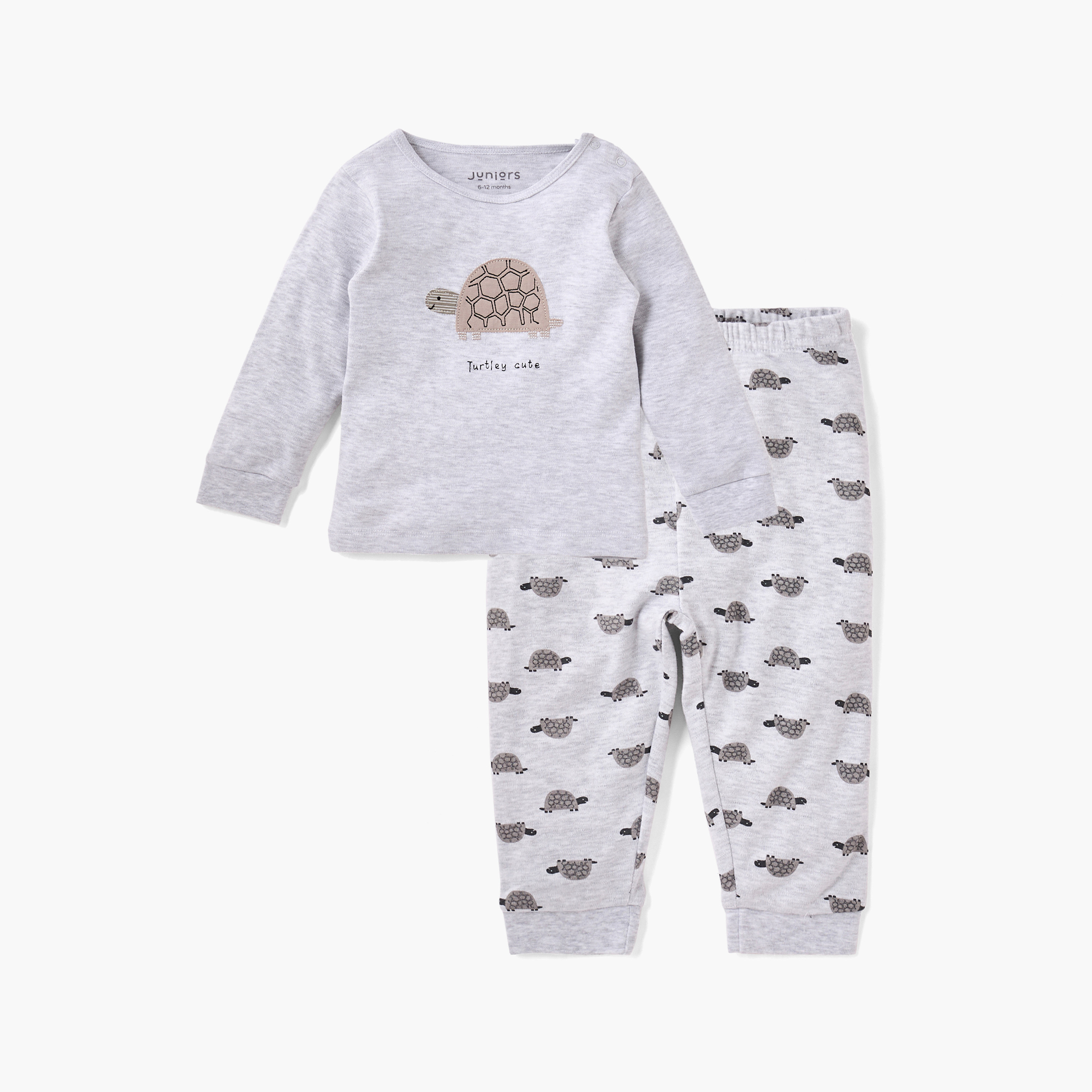 Juniors Turtle Print T-shirt and Pyjama Set-baby-boys-clothing-nightwear-pyjamasets-image-1