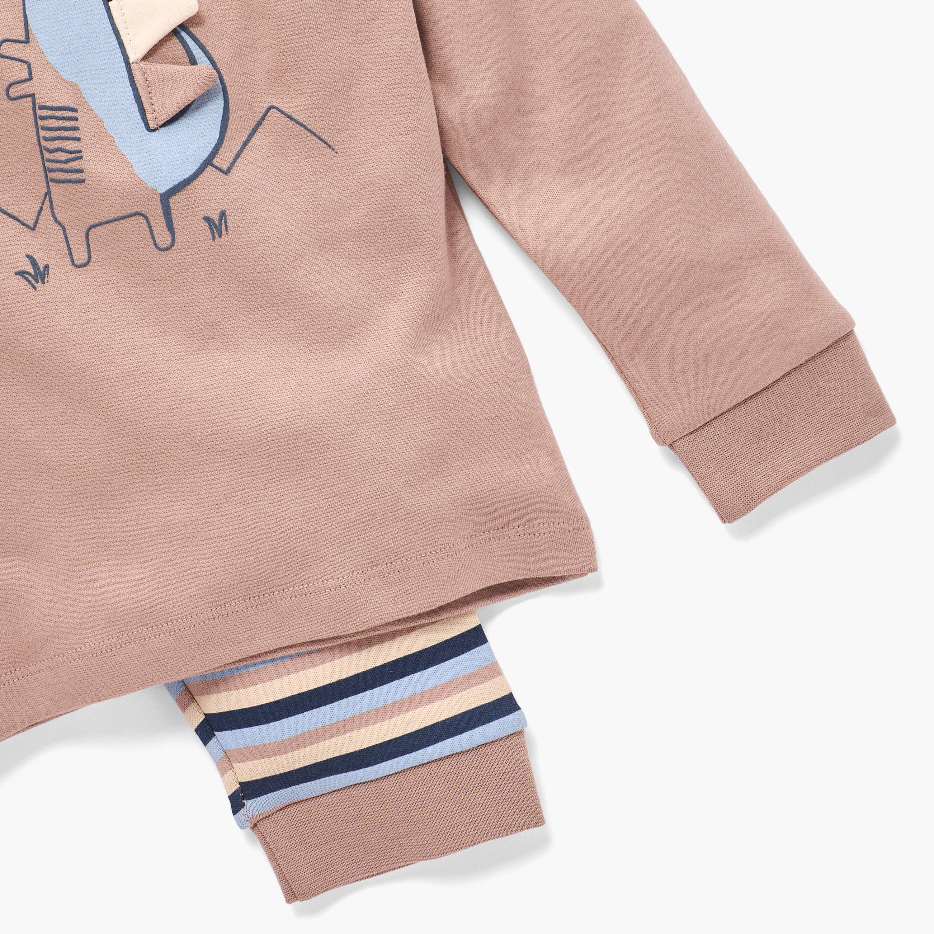 Juniors Dinosaur Applique T-shirt and Striped Pyjama Set-baby-boys-clothing-nightwear-pyjamasets-image-6