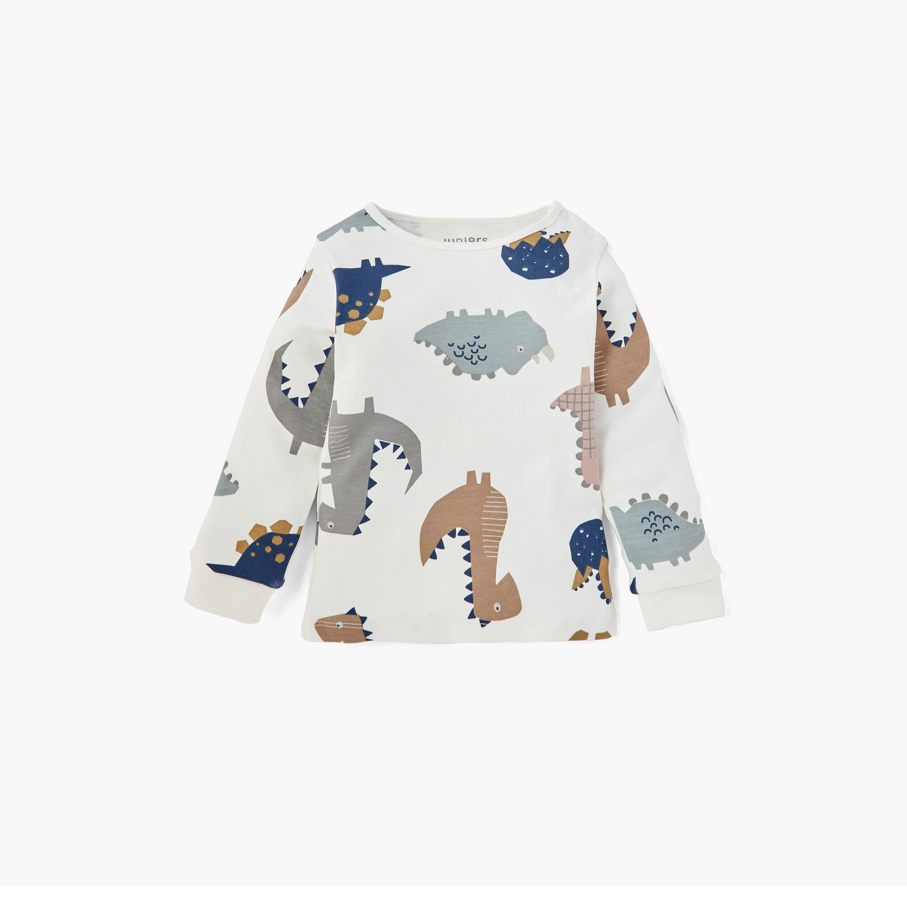 Juniors All-Over Dinosaur Print T-shirt and Pyjama Set-baby-boys-clothing-nightwear-pyjamasets-image-2