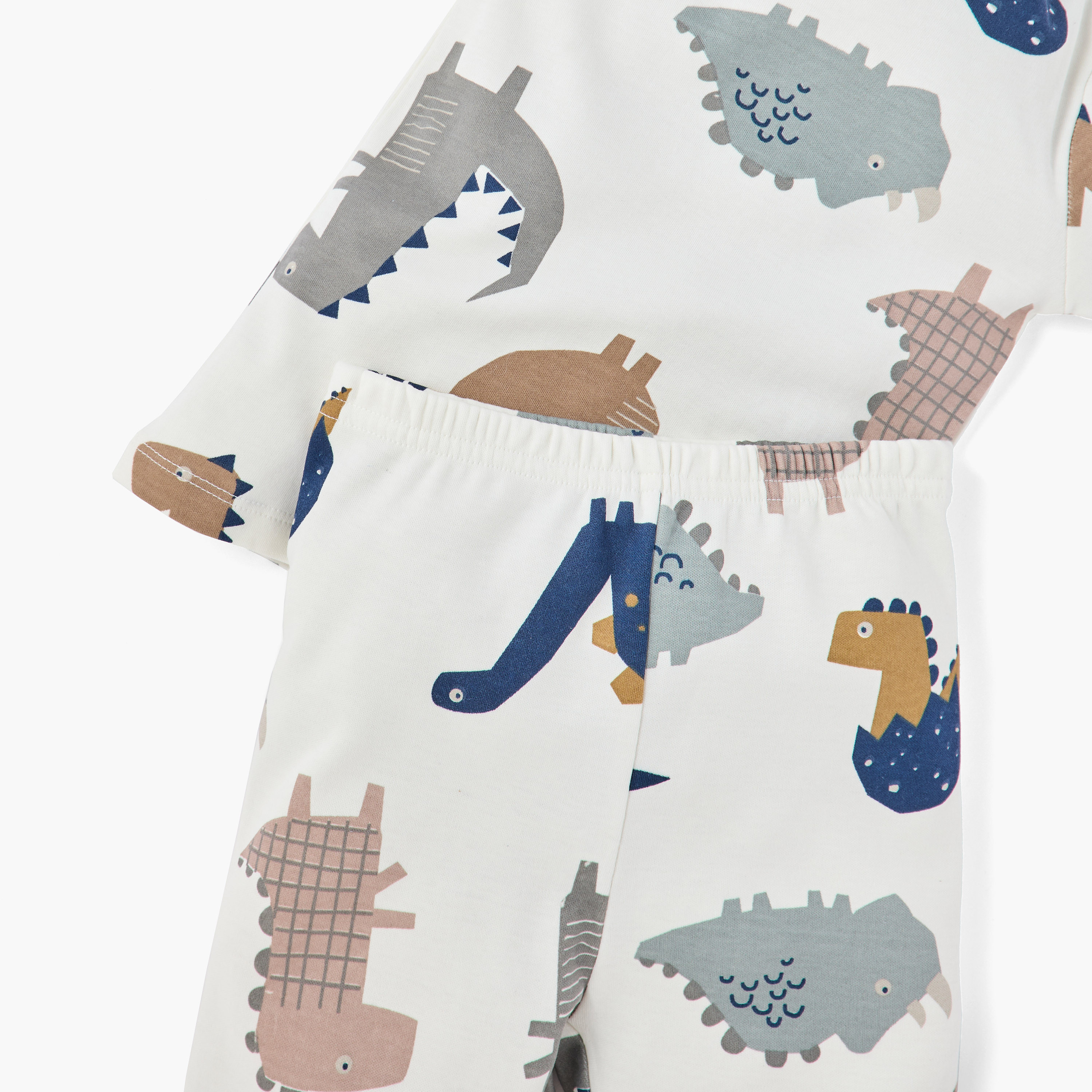 Juniors All-Over Dinosaur Print T-shirt and Pyjama Set-baby-boys-clothing-nightwear-pyjamasets-image-5