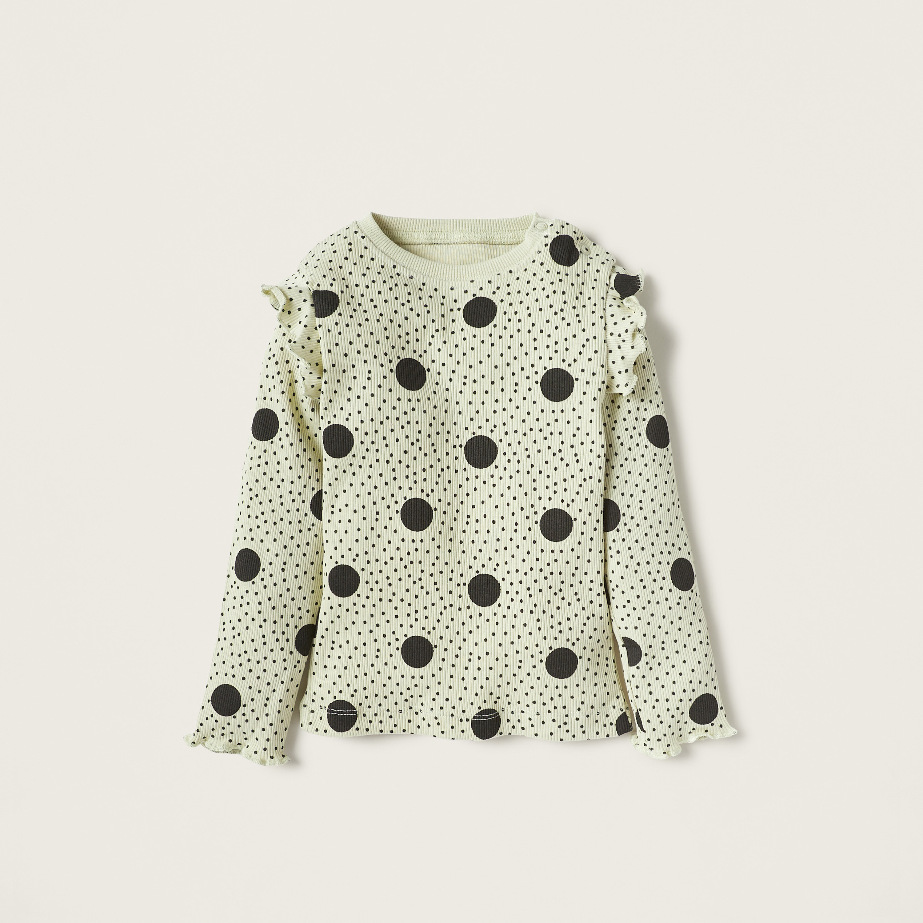 Juniors All-Over Polka Dot Print T-shirt and Elasticated Pyjama Set-baby-boys-clothing-nightwear-pyjamasets-image-2
