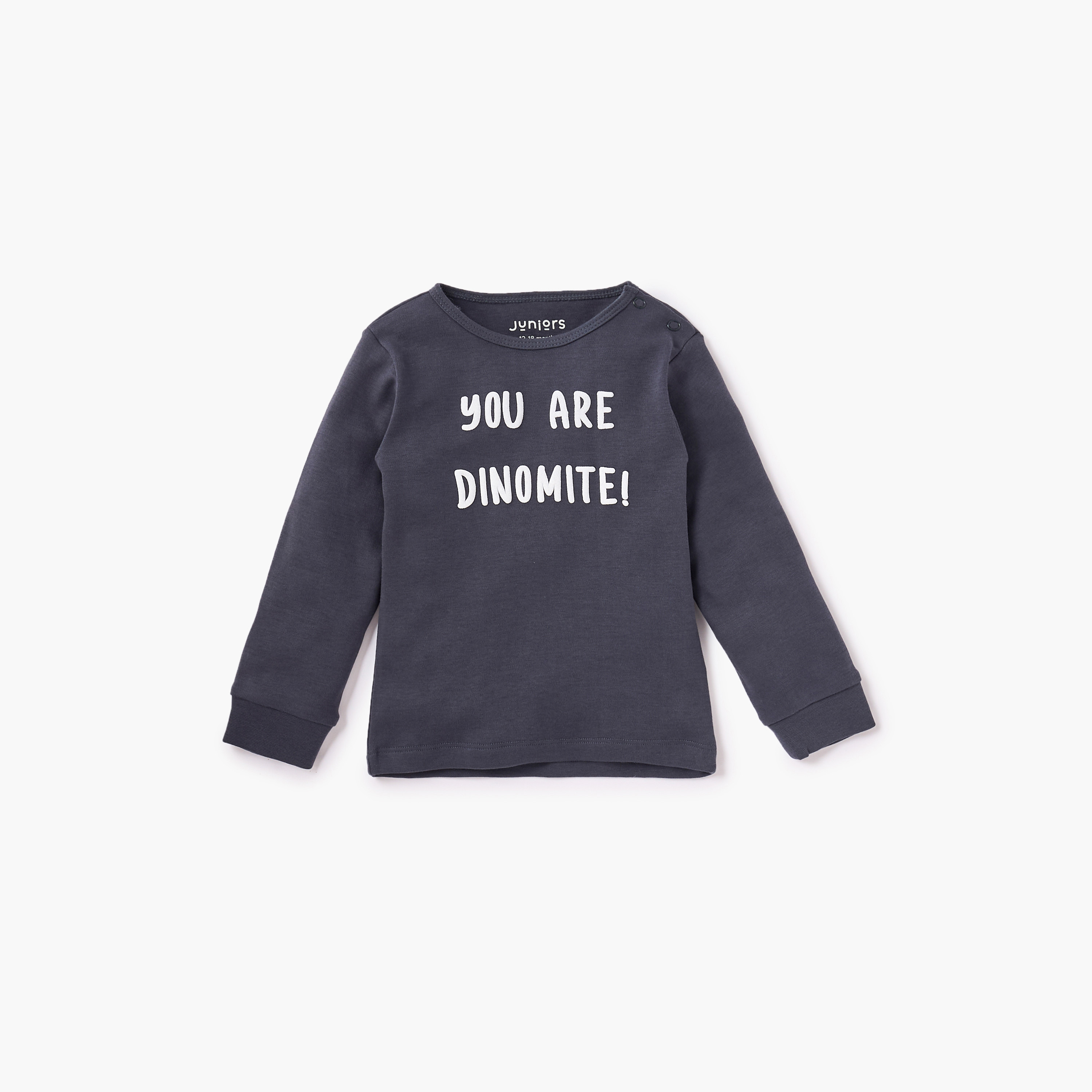 Juniors Dinosaur Print T-shirt and Pyjama Set-baby-boys-clothing-nightwear-pyjamasets-image-2