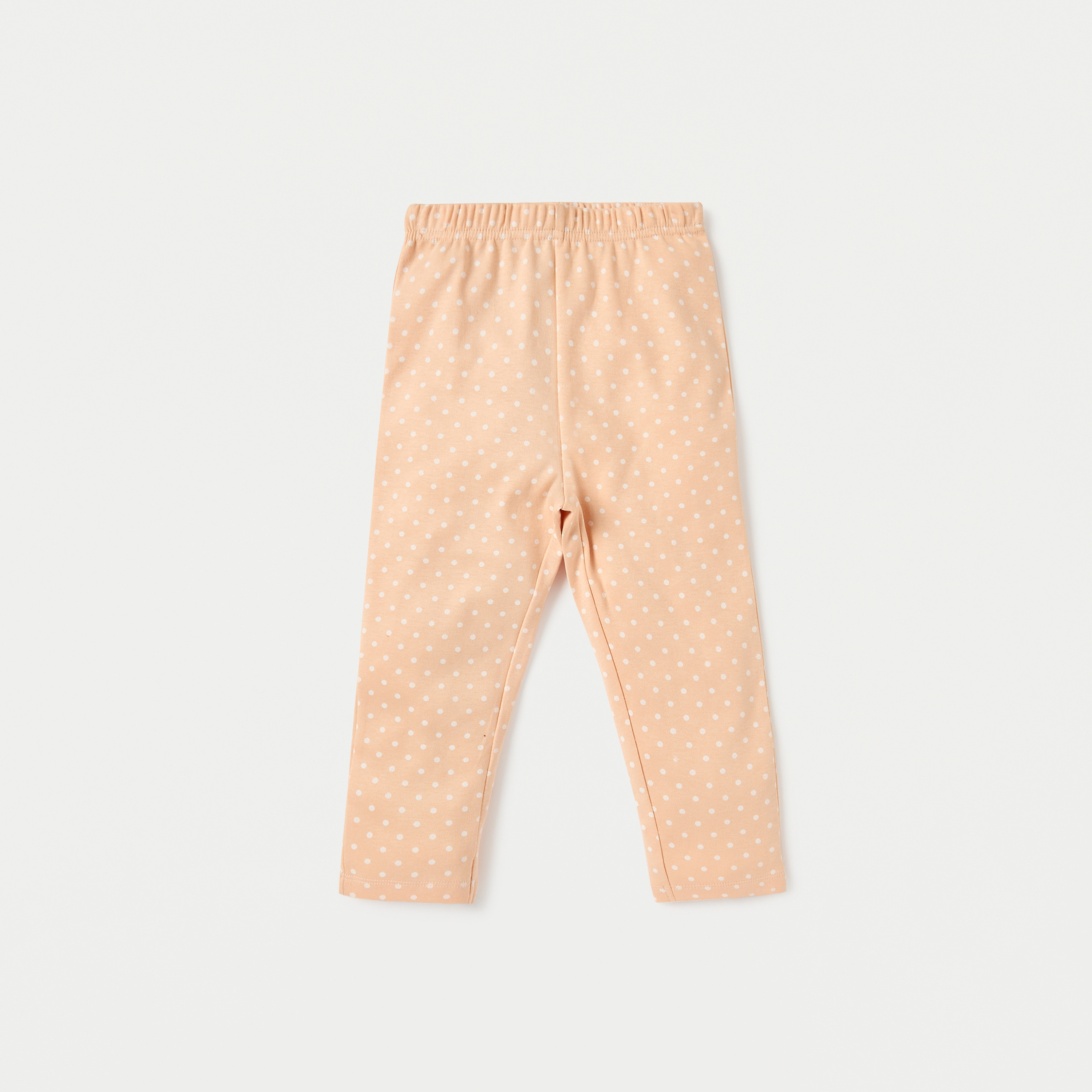 تيشيرت بأكمام طويلة وطبعات منقطة وبنطلون بيجاما بخصر مطاطي من جونيورز-baby-girls-clothing-nightwear-pyjamasets-image-3