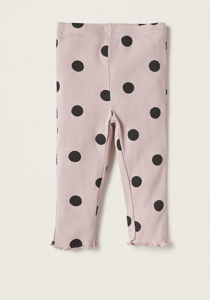 Juniors All-Over Polka Dot Print T-shirt and Elasticated Pyjama Set-Sleepsuits-image-2