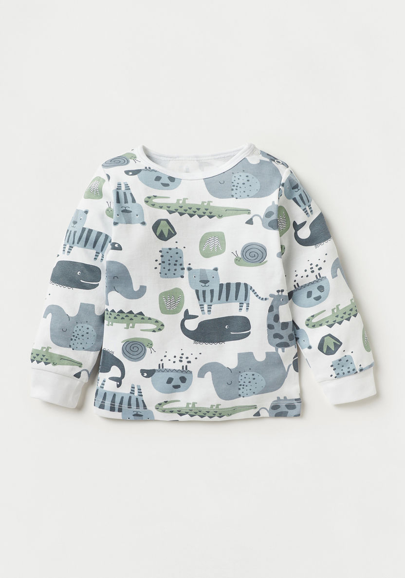 Juniors All-Over Print T-shirt and Pyjama Set-Pyjama Sets-image-1