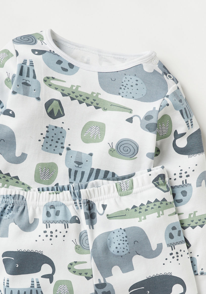 Juniors All-Over Print T-shirt and Pyjama Set-Pyjama Sets-image-3