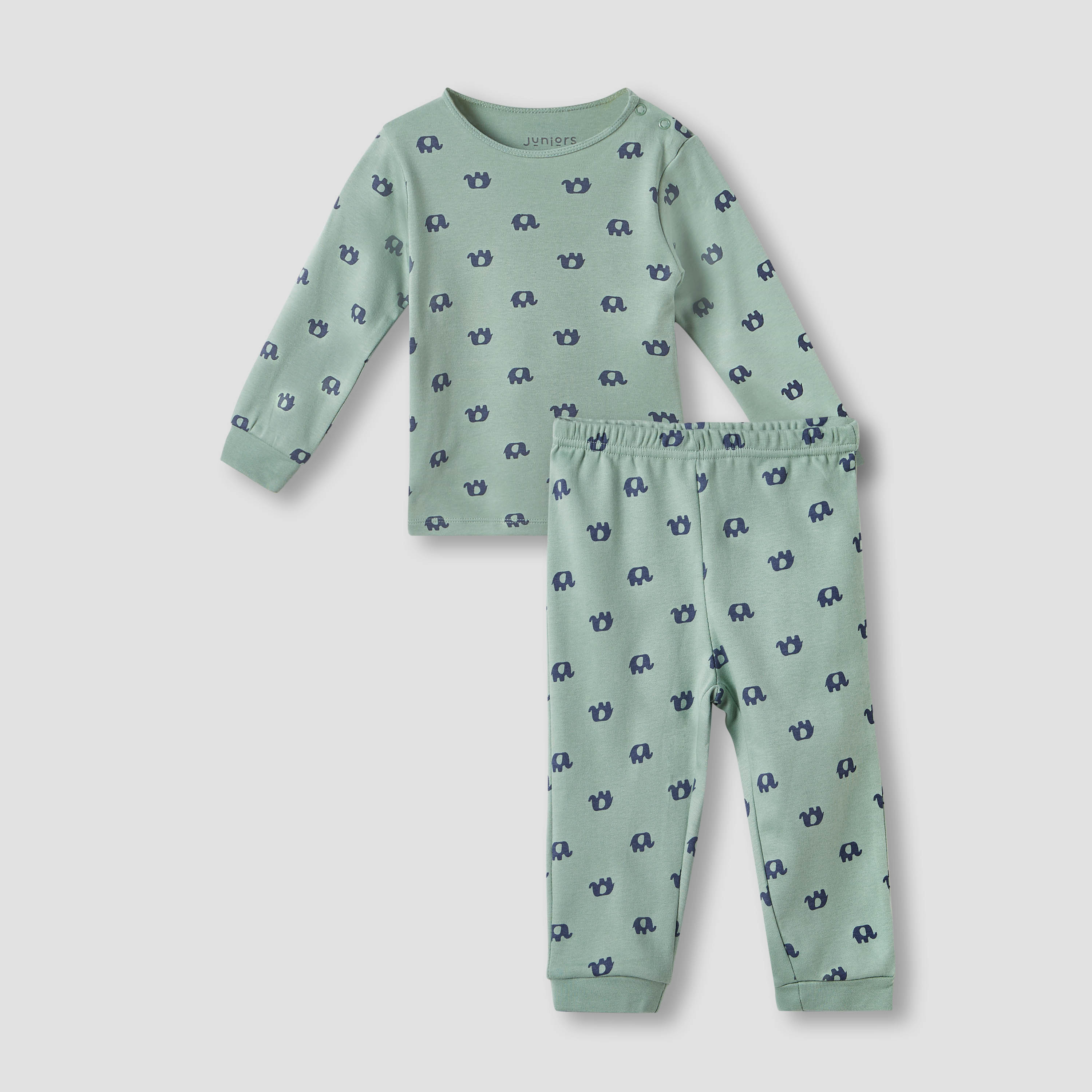 طقم بنطلون بيجاما وتيشيرت بأكمام طويلة وطبعات زرافة من جونيورز-baby-boys-clothing-nightwear-pyjamasets-image-1
