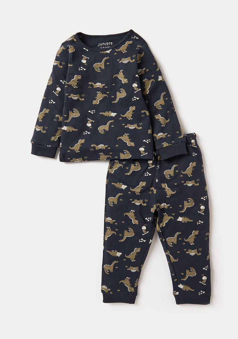 Buy Baby Boys' Juniors All-Over Dinosaur Print T-shirt and Pyjama Set ...