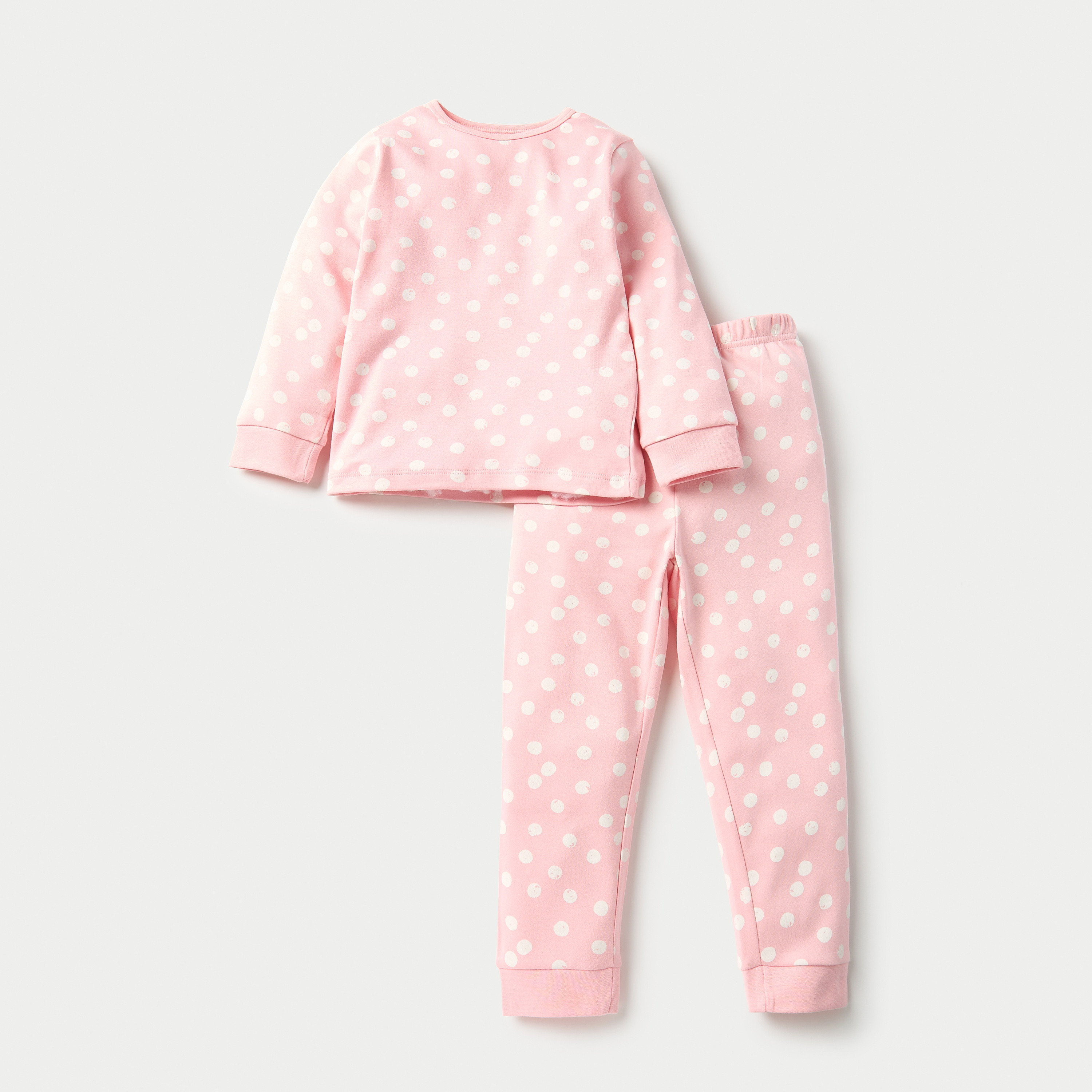 طقم بنطلون بيجاما وتيشيرت بطبعات منقطة من جونيورز-baby-girls-clothing-nightwear-pyjamasets-image-1