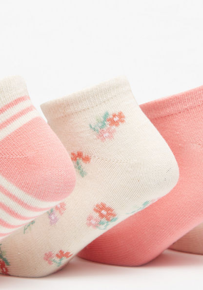 Set of 5 - Floral Print Ankle Length Socks-Girl%27s Socks & Tights-image-1