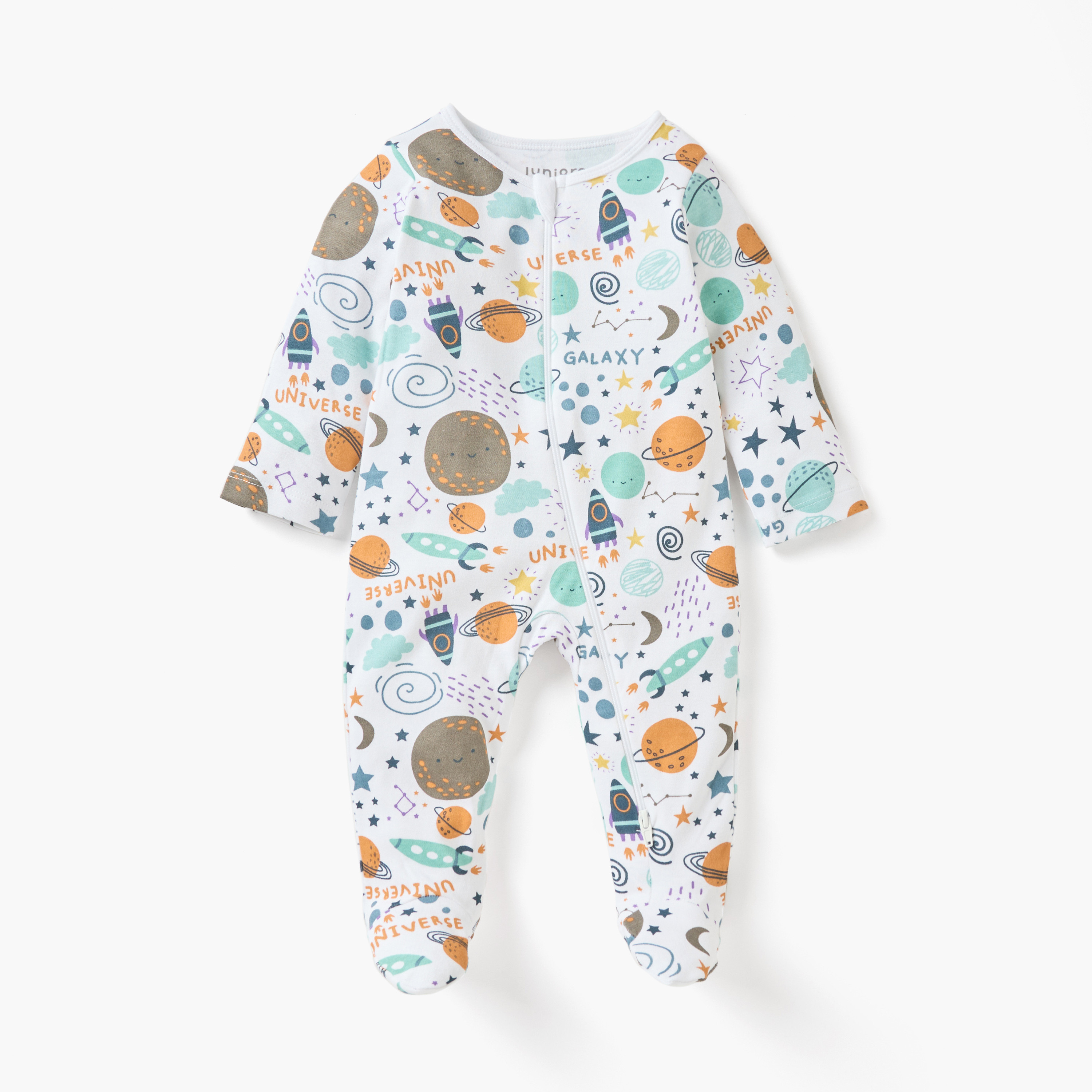Juniors Galaxy Print Closed Feet Sleepsuit with Zip Closure-promo_babyshop_Buy3for69_UAE130126-image-2