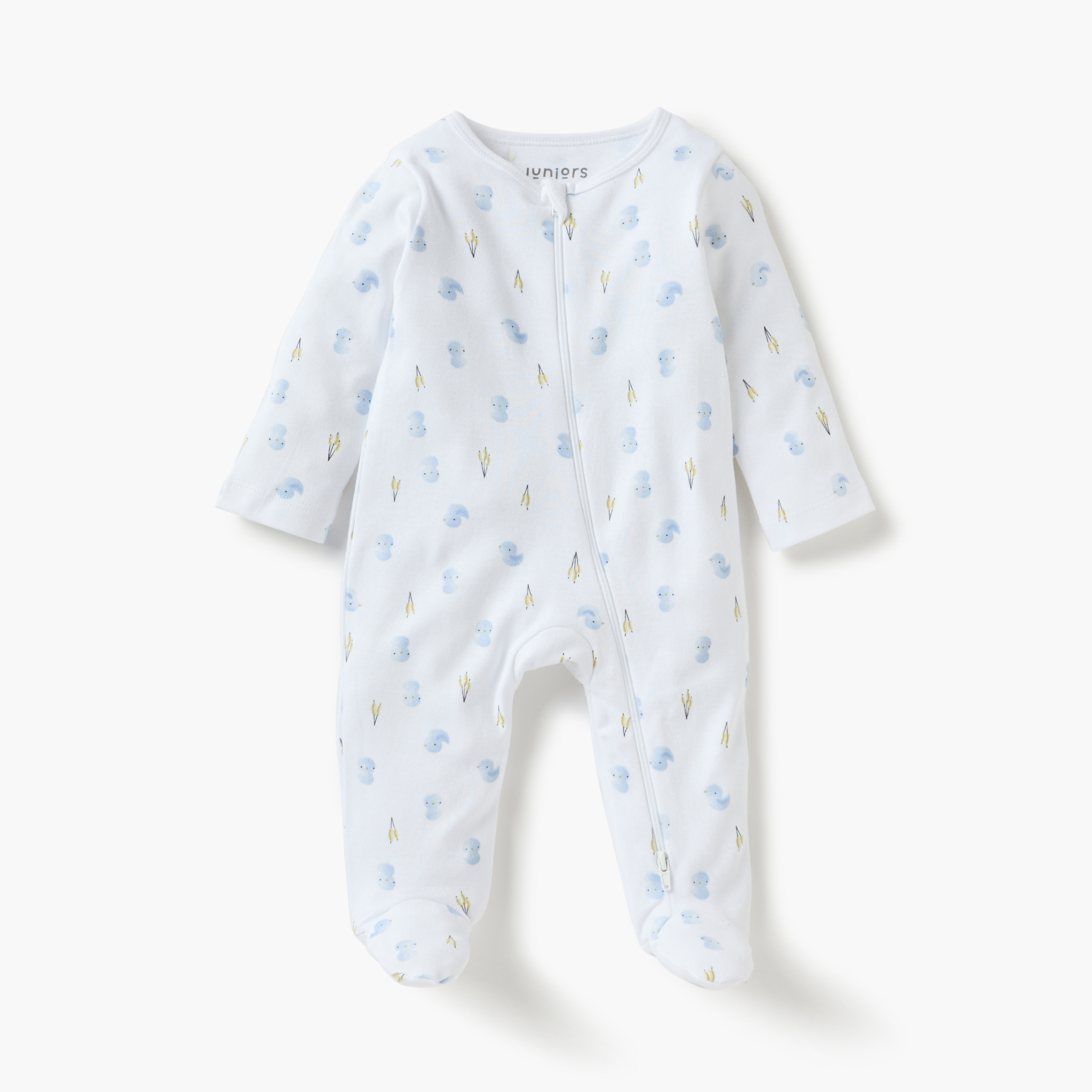 Juniors All-Over Animal Print Closed Feet Sleepsuit with Zip Closure-baby-girls-clothing-nightwear-sleepsuits-image-2