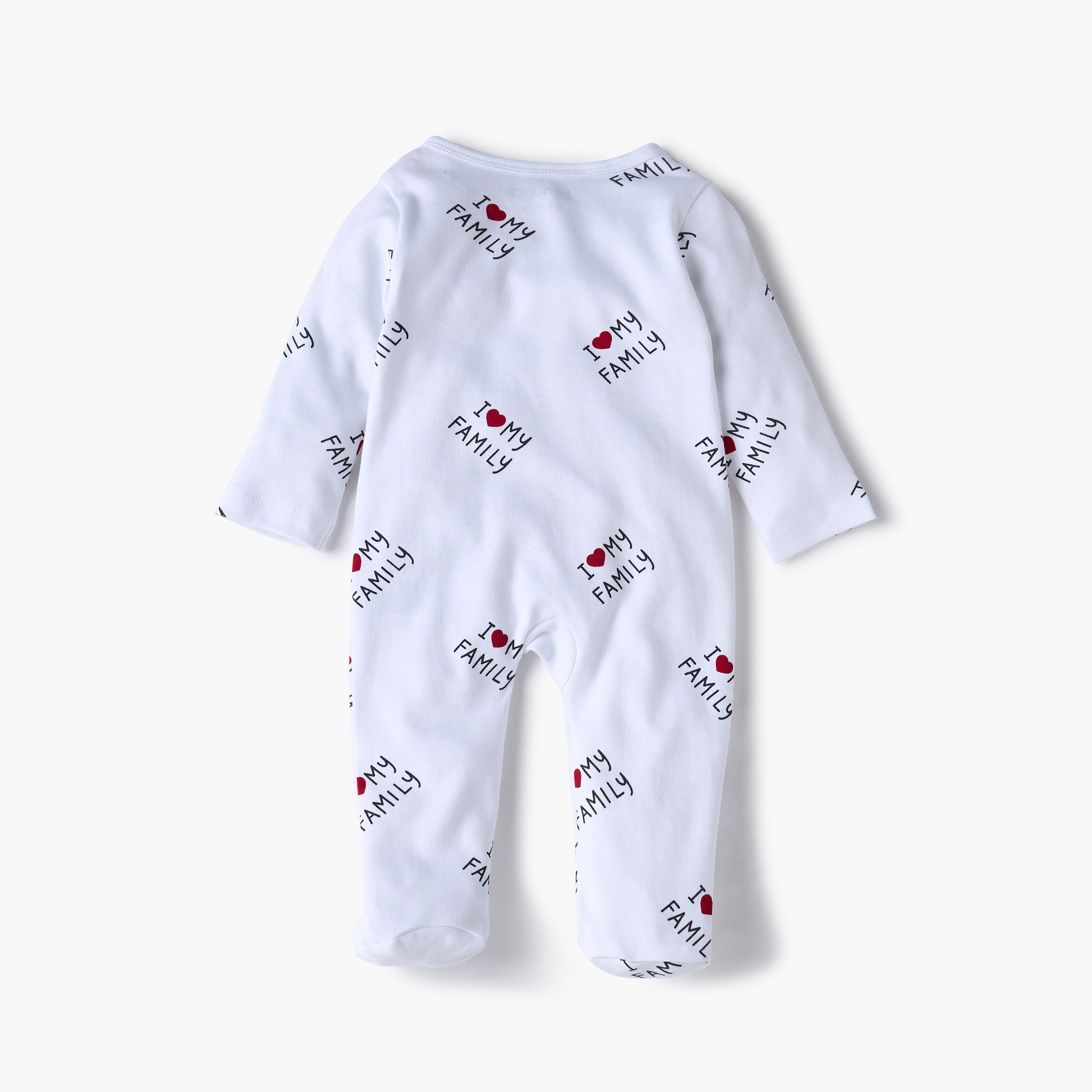 Juniors Printed Sleepsuit with Long Sleeves and Zip Closure-baby-girls-clothing-nightwear-sleepsuits-image-3