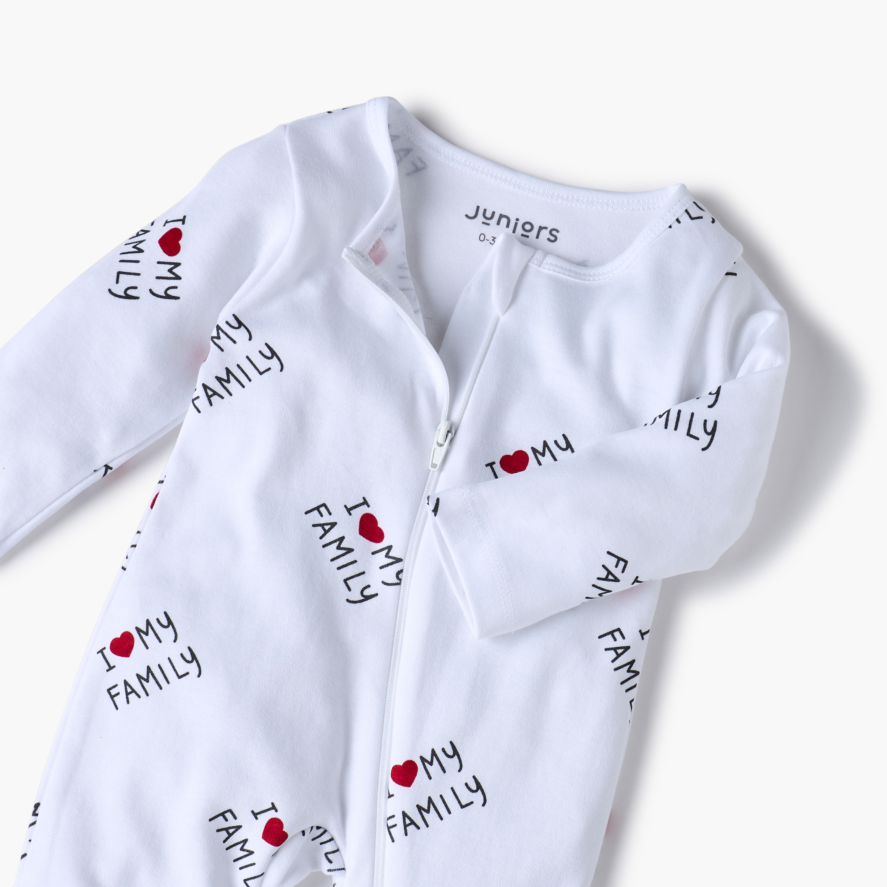 Juniors Printed Sleepsuit with Long Sleeves and Zip Closure-baby-girls-clothing-nightwear-sleepsuits-image-4