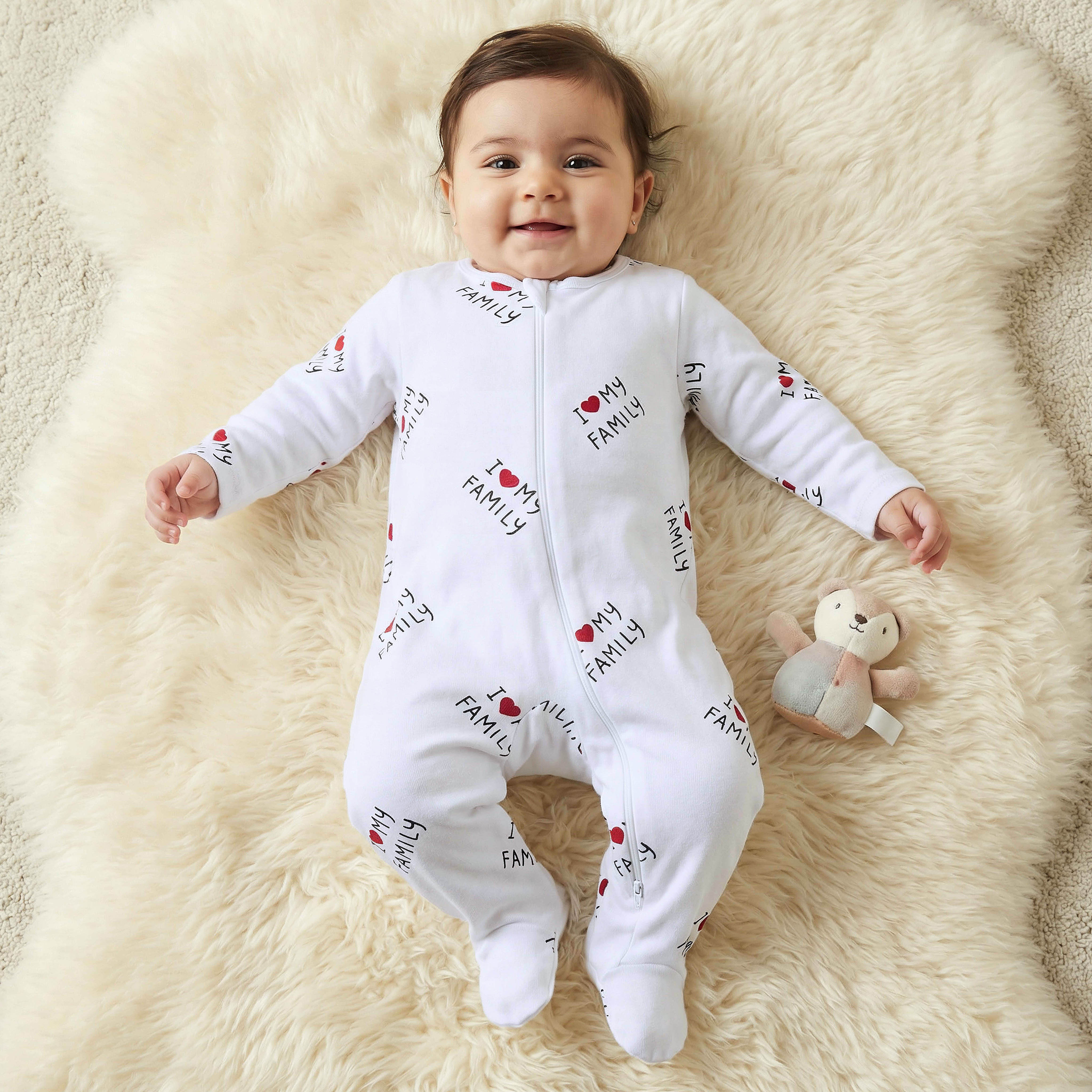 Juniors Printed Sleepsuit with Long Sleeves and Zip Closure-baby-girls-clothing-nightwear-sleepsuits-image-1
