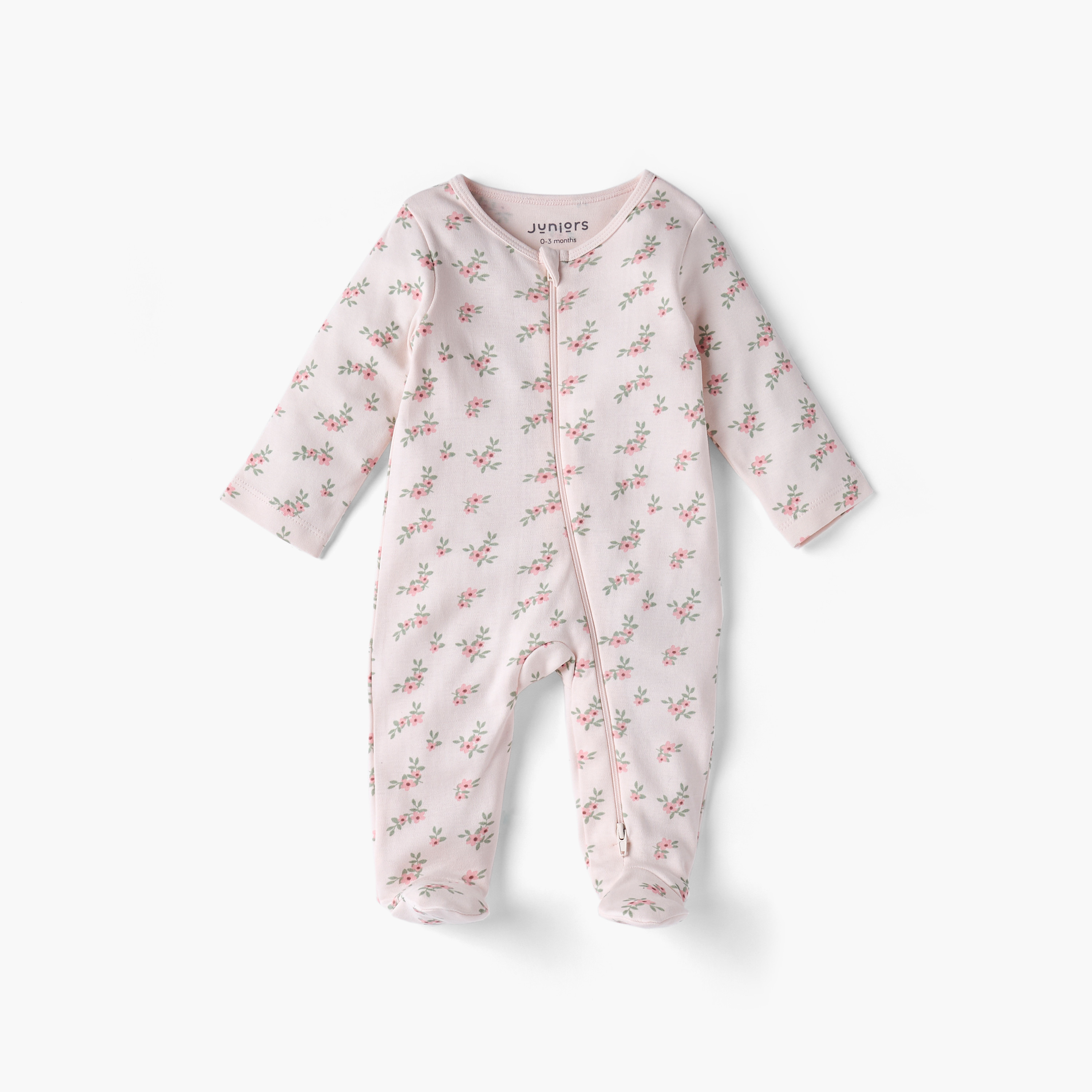 Juniors All-Over Floral Print Closed Feet Sleepsuit-baby-girls-clothing-nightwear-sleepsuits-image-1