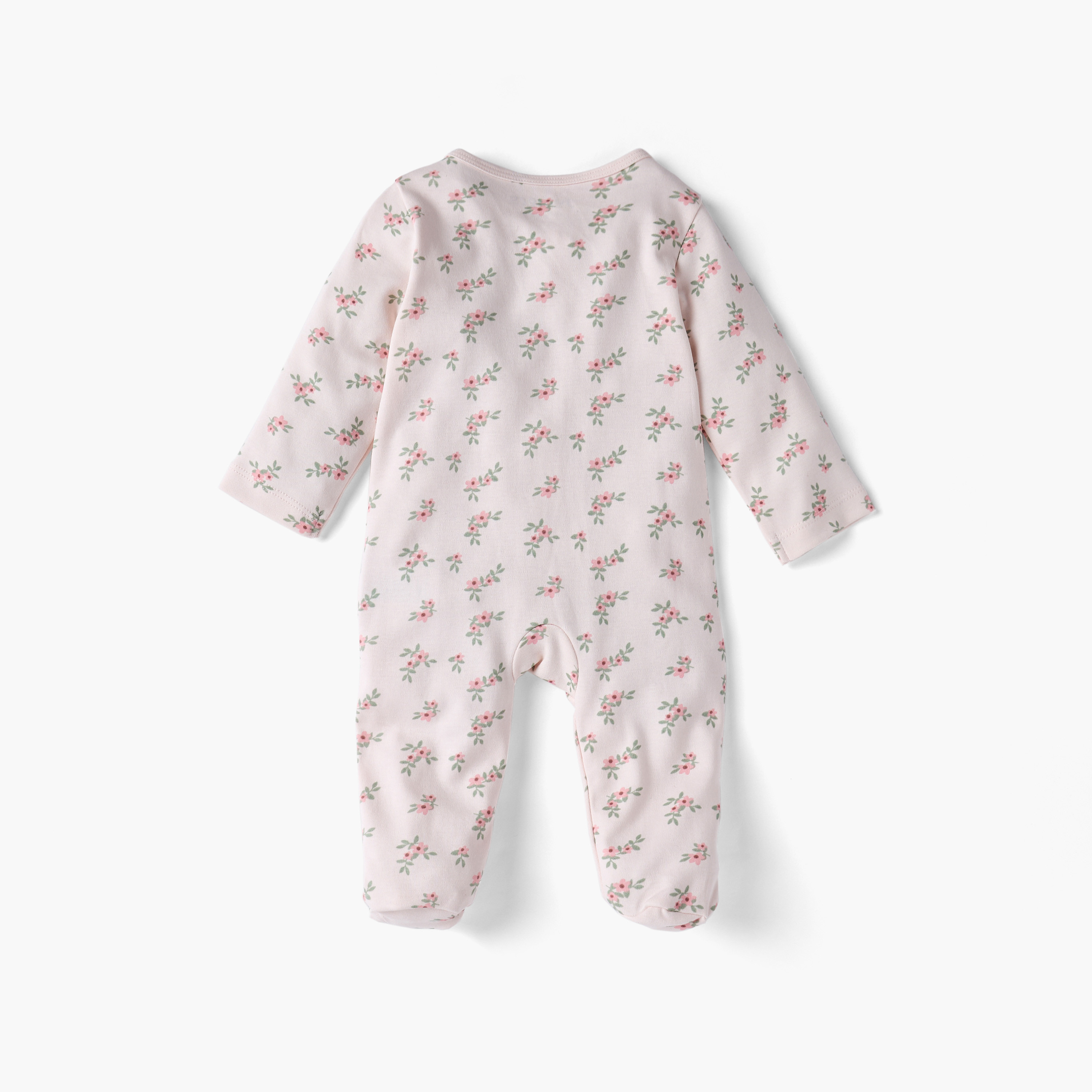 Juniors All-Over Floral Print Closed Feet Sleepsuit-baby-girls-clothing-nightwear-sleepsuits-image-2