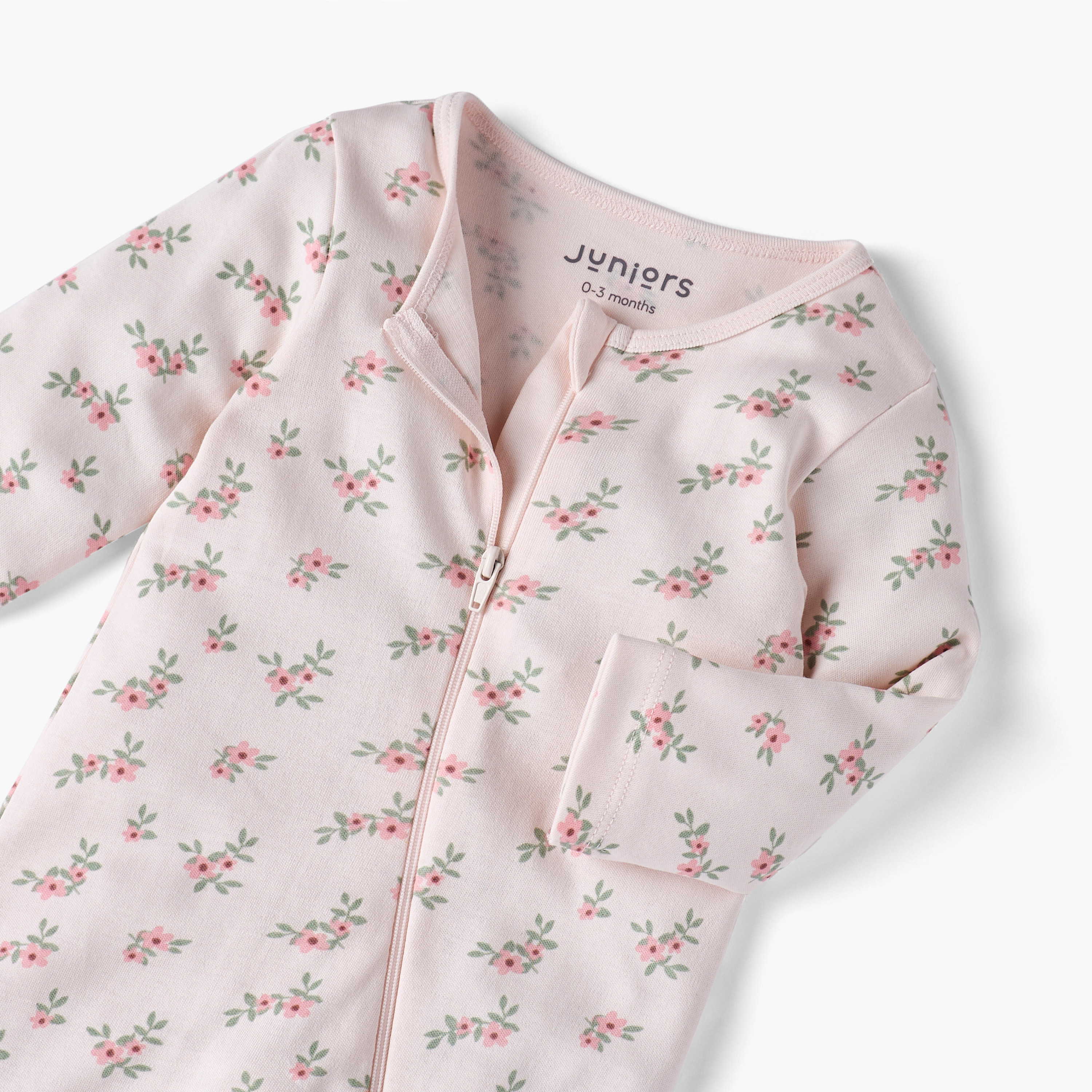 Juniors All-Over Floral Print Closed Feet Sleepsuit-baby-girls-clothing-nightwear-sleepsuits-image-3