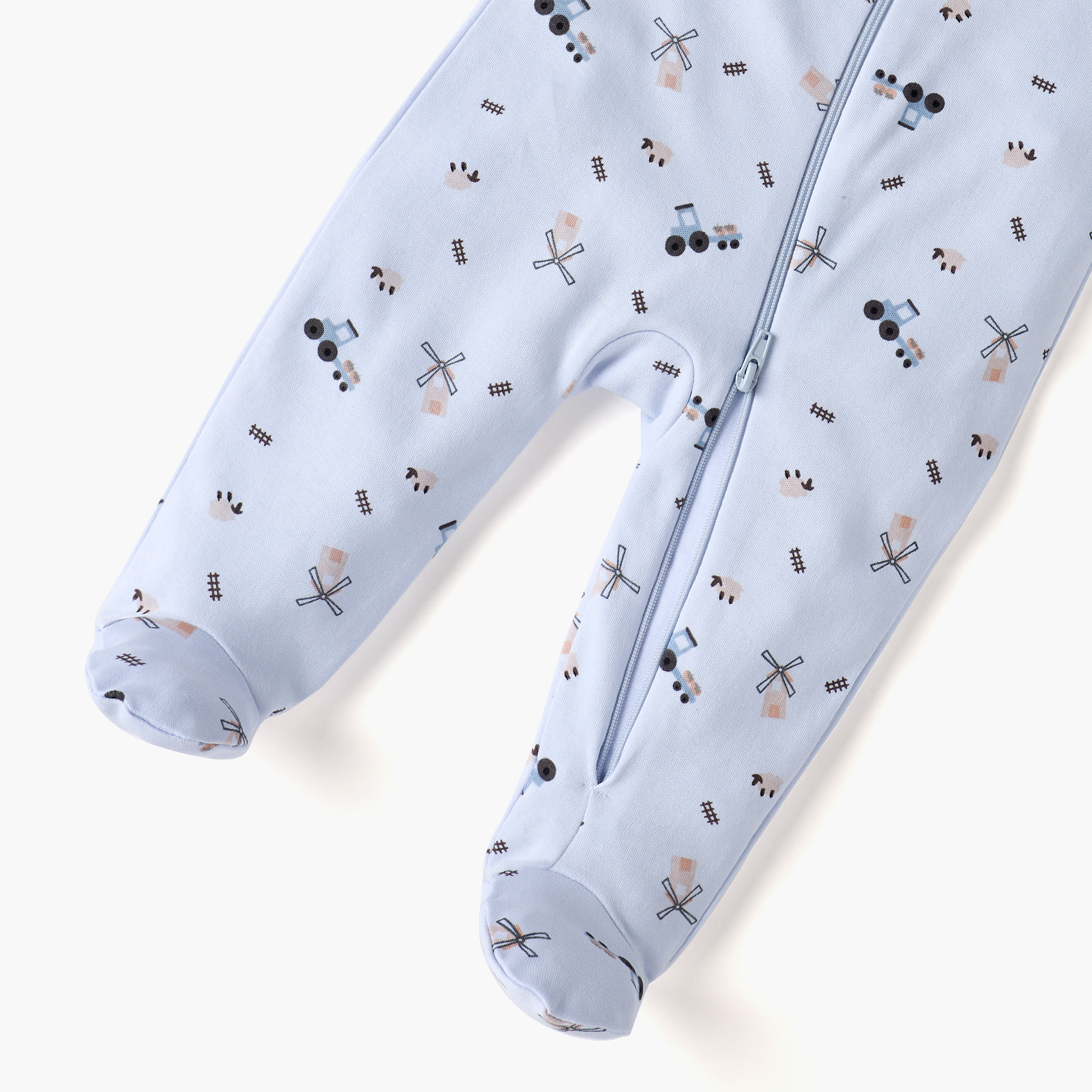 Juniors Printed Sleepsuit with Long Sleeves and Zip Closure-baby-boys-clothing-nightwear-sleepsuits-image-5
