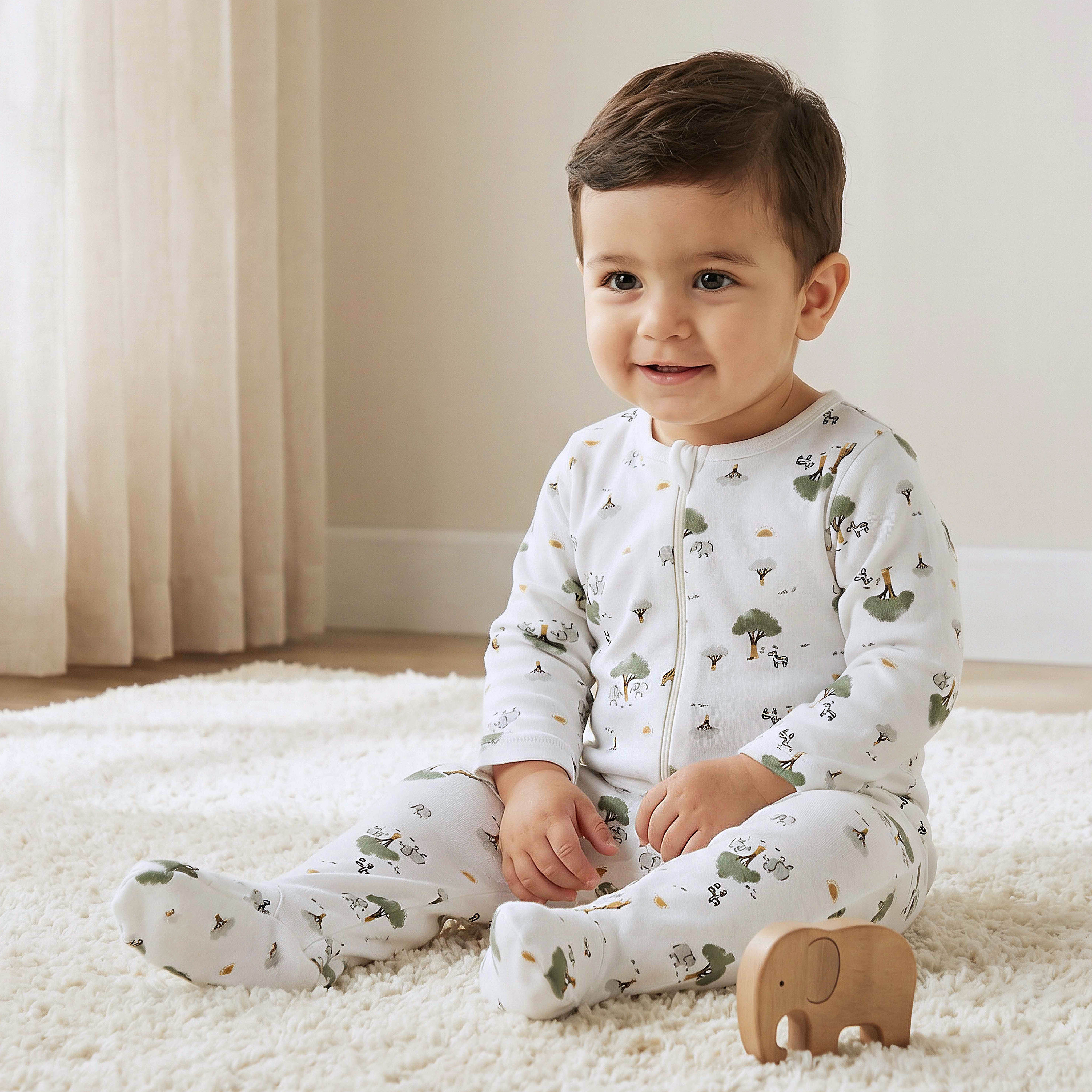 Juniors All-Over Print Closed Feet Sleepsuit with Long Sleeves-baby-boys-clothing-nightwear-sleepsuits-image-1
