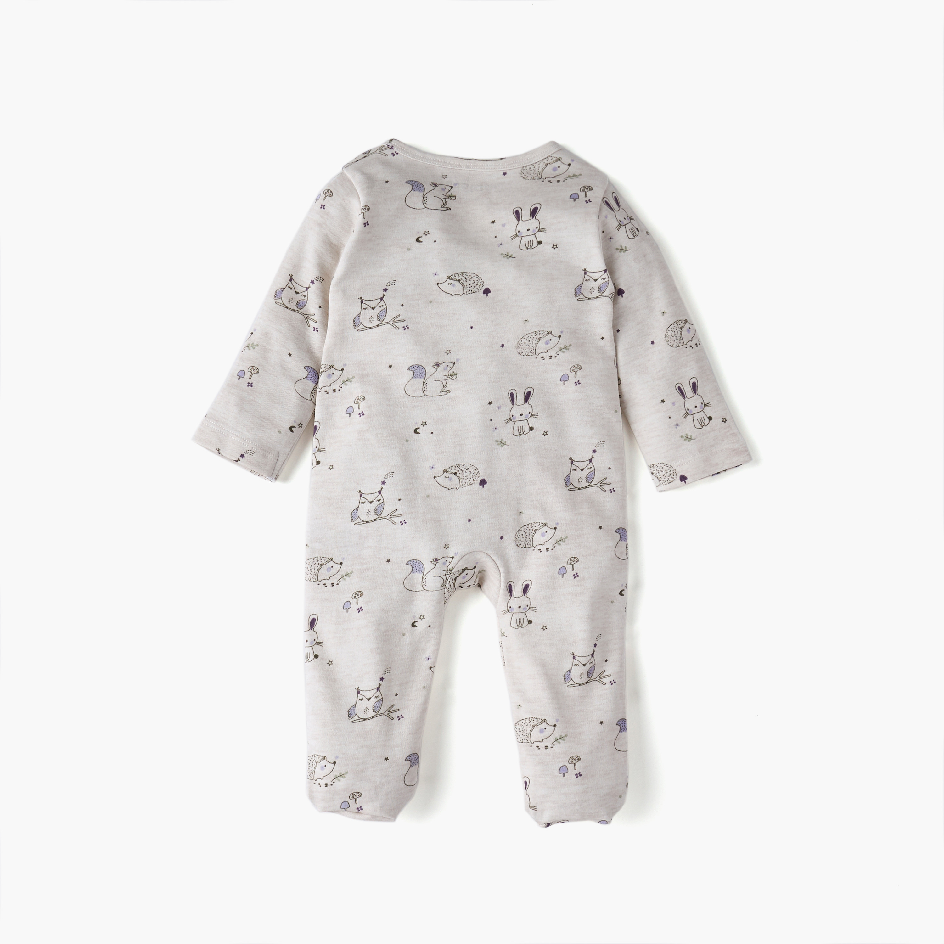 Juniors Printed Sleepsuit with Long Sleeves and Zip Closure-baby-boys-clothing-nightwear-sleepsuits-image-3