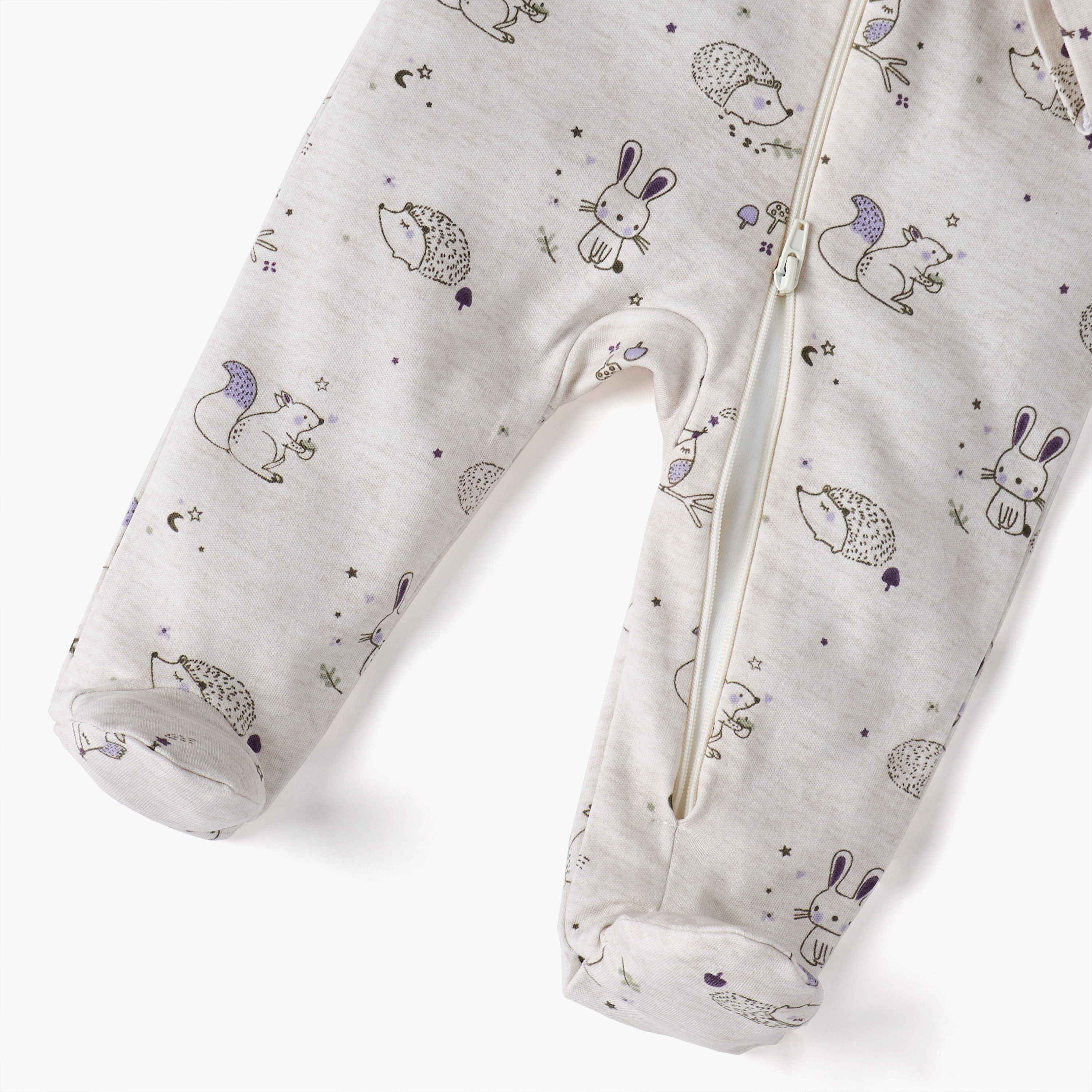 Juniors Printed Sleepsuit with Long Sleeves and Zip Closure-baby-boys-clothing-nightwear-sleepsuits-image-5