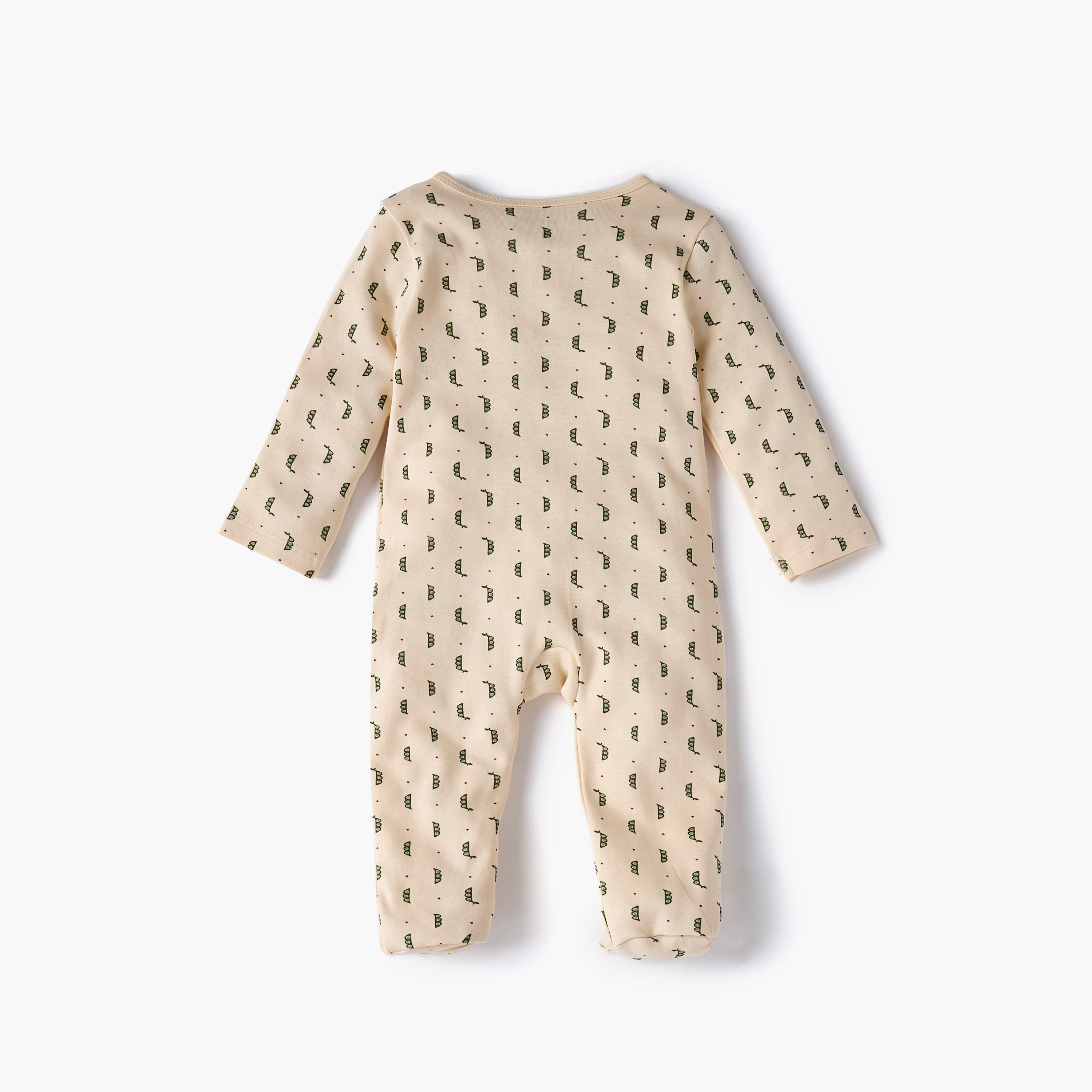 Juniors Printed Sleepsuit with Long Sleeves and Zip Closure-baby-girls-clothing-nightwear-sleepsuits-image-3