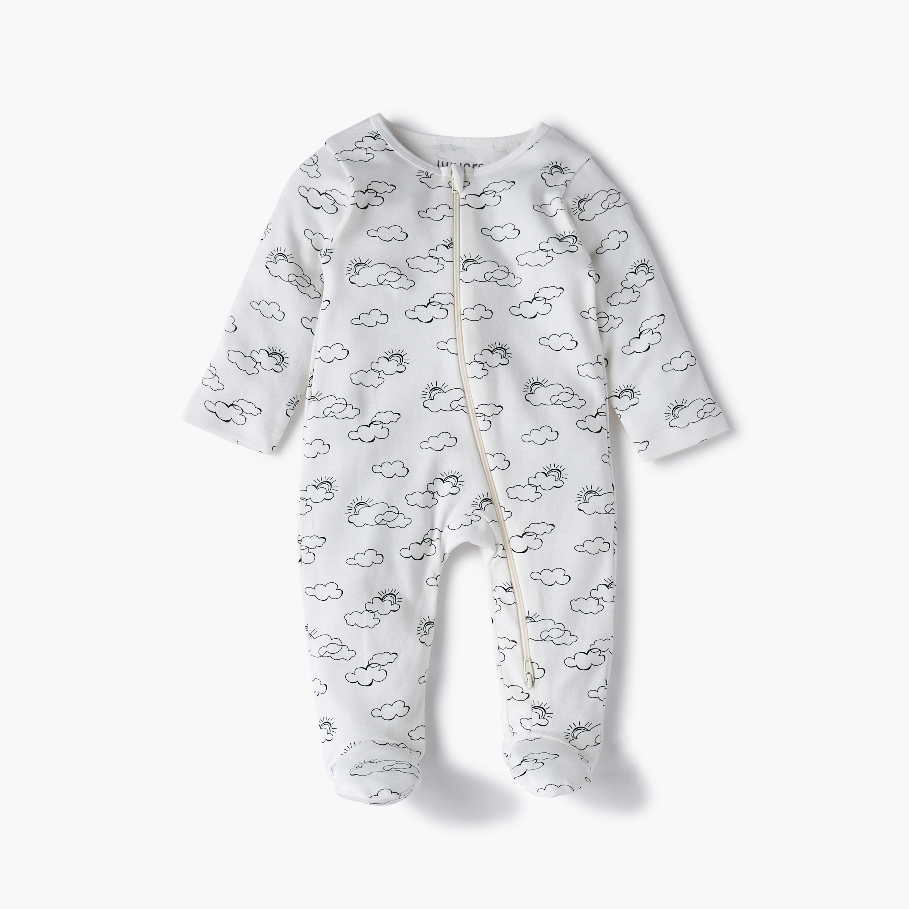 بدلة نوم بأكمام طويلة وسحاب إغلاق وطبعات من جونيورز-baby-girls-clothing-nightwear-sleepsuits-image-2