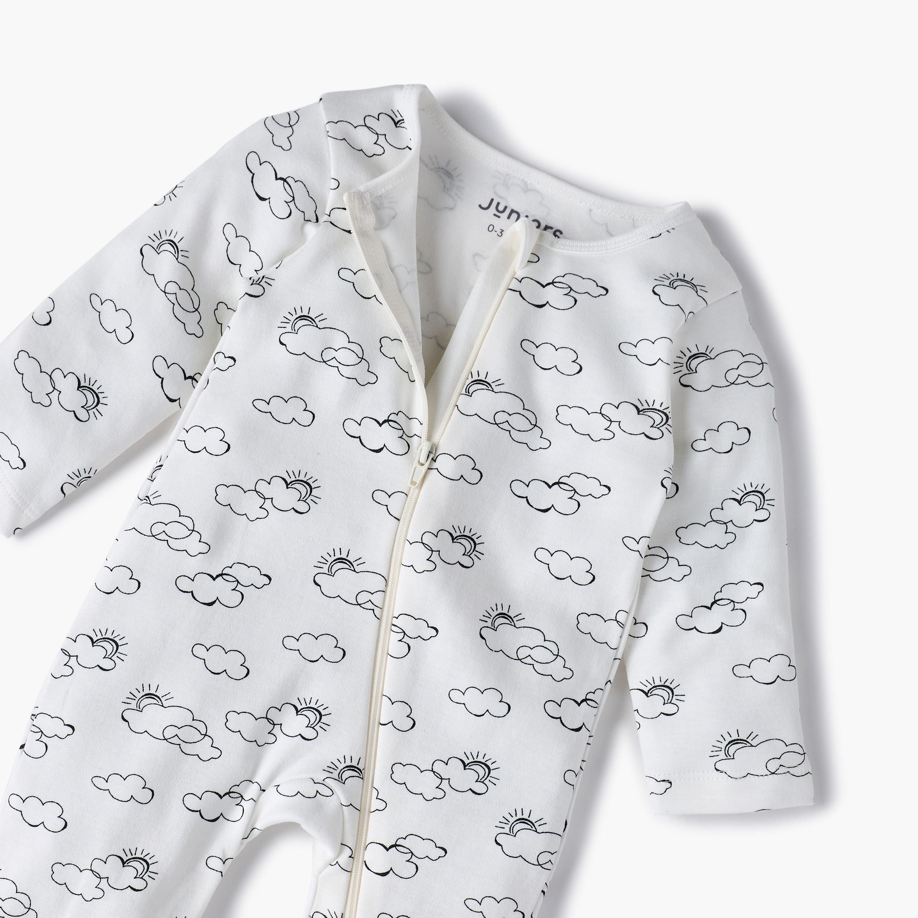 بدلة نوم بأكمام طويلة وسحاب إغلاق وطبعات من جونيورز-baby-girls-clothing-nightwear-sleepsuits-image-4