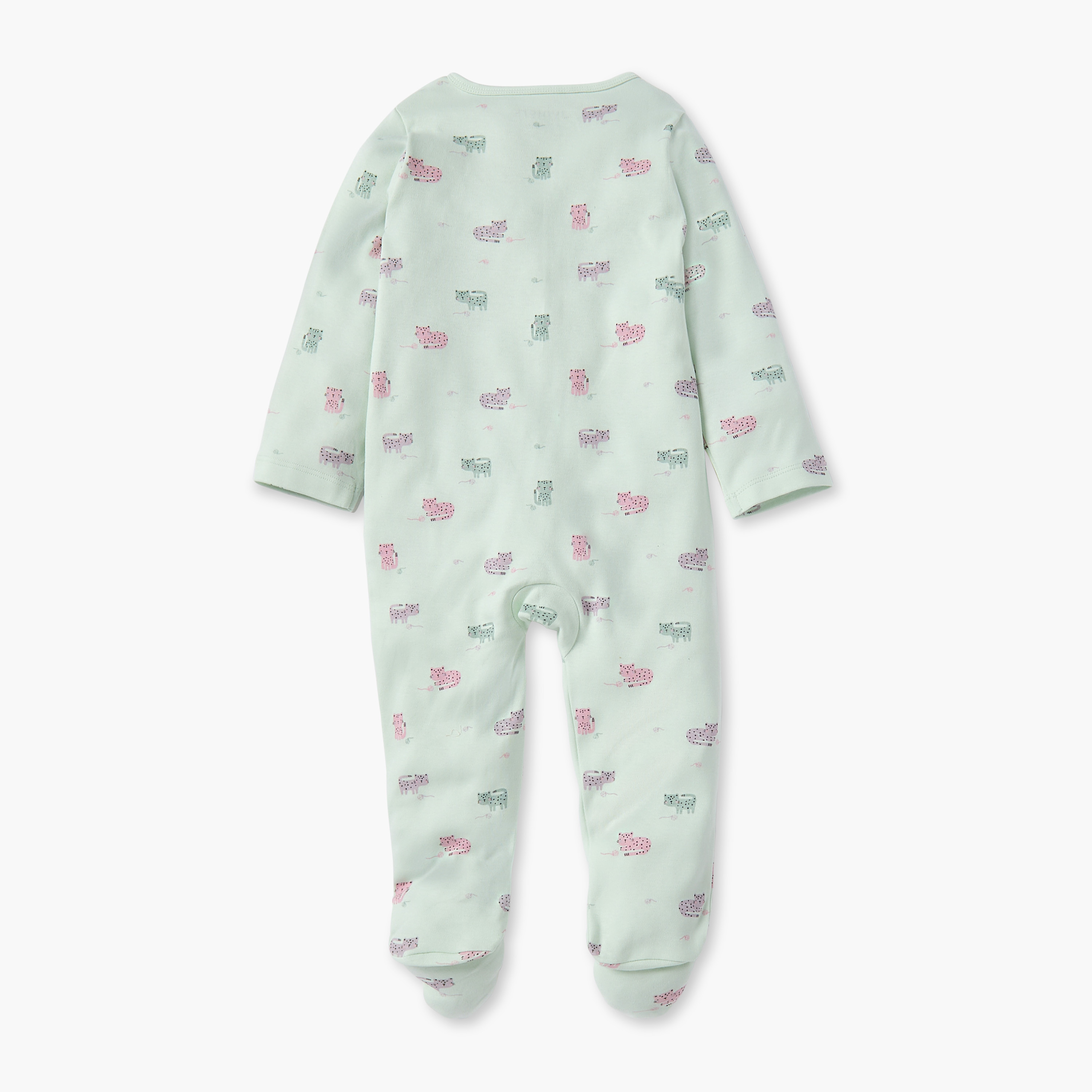 Juniors All-Over Animal Print Sleepsuit with Zip Closure-baby-girls-clothing-nightwear-sleepsuits-image-3