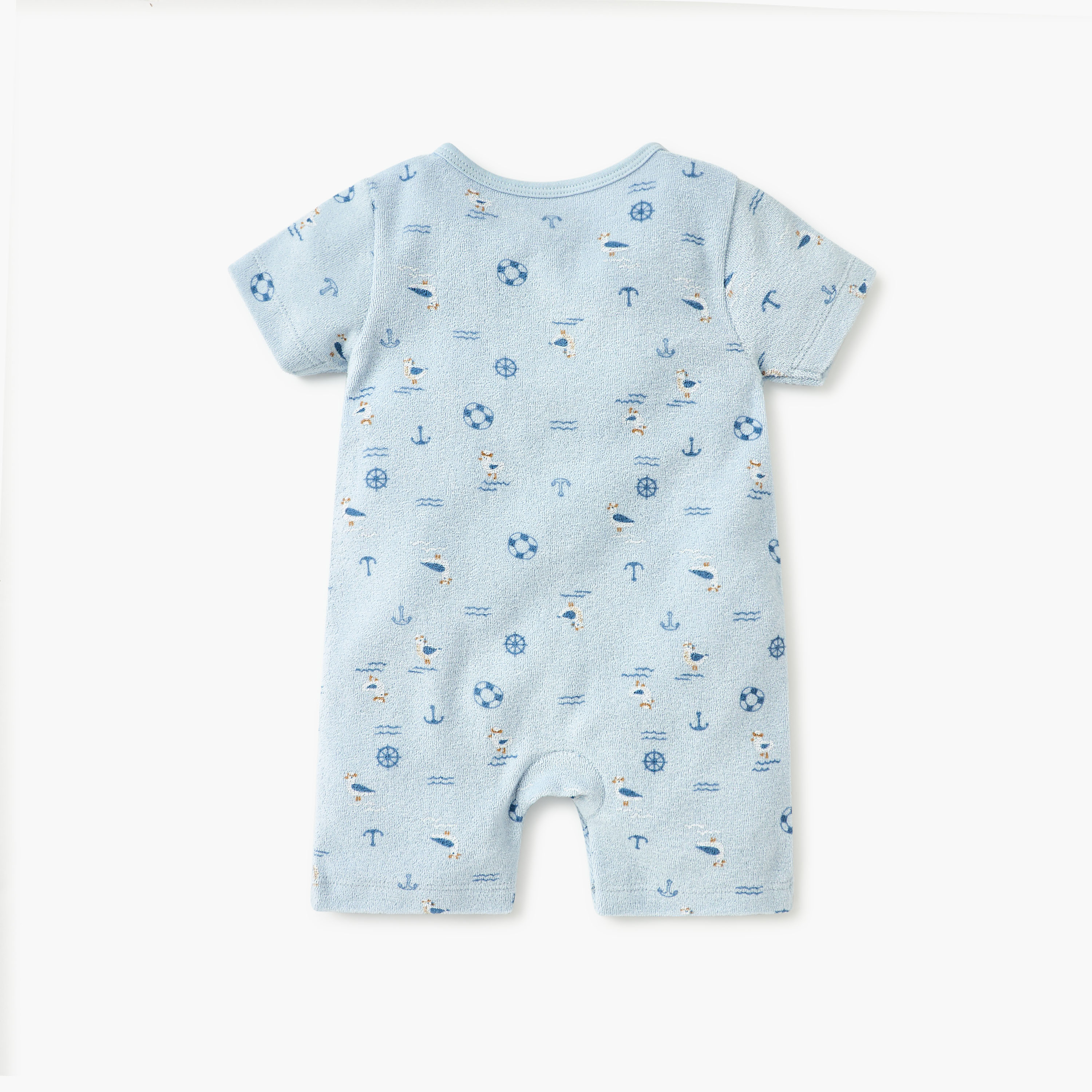 أفرول بطبعات جرافيك وأكمام قصيرة وأزرار إغلاق من جونيورز-baby-boys-clothing-rompers-image-2