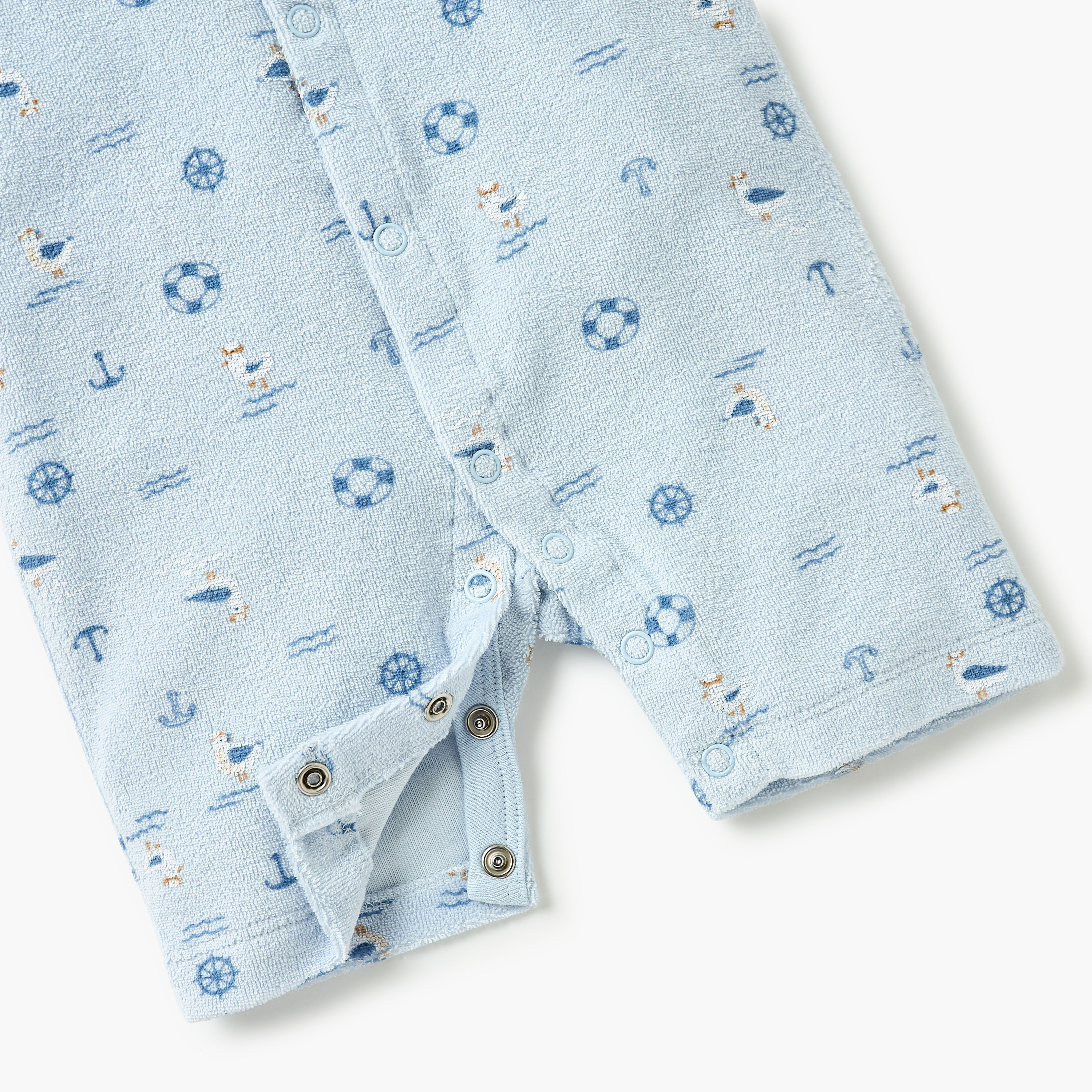 أفرول بطبعات جرافيك وأكمام قصيرة وأزرار إغلاق من جونيورز-baby-boys-clothing-rompers-image-4