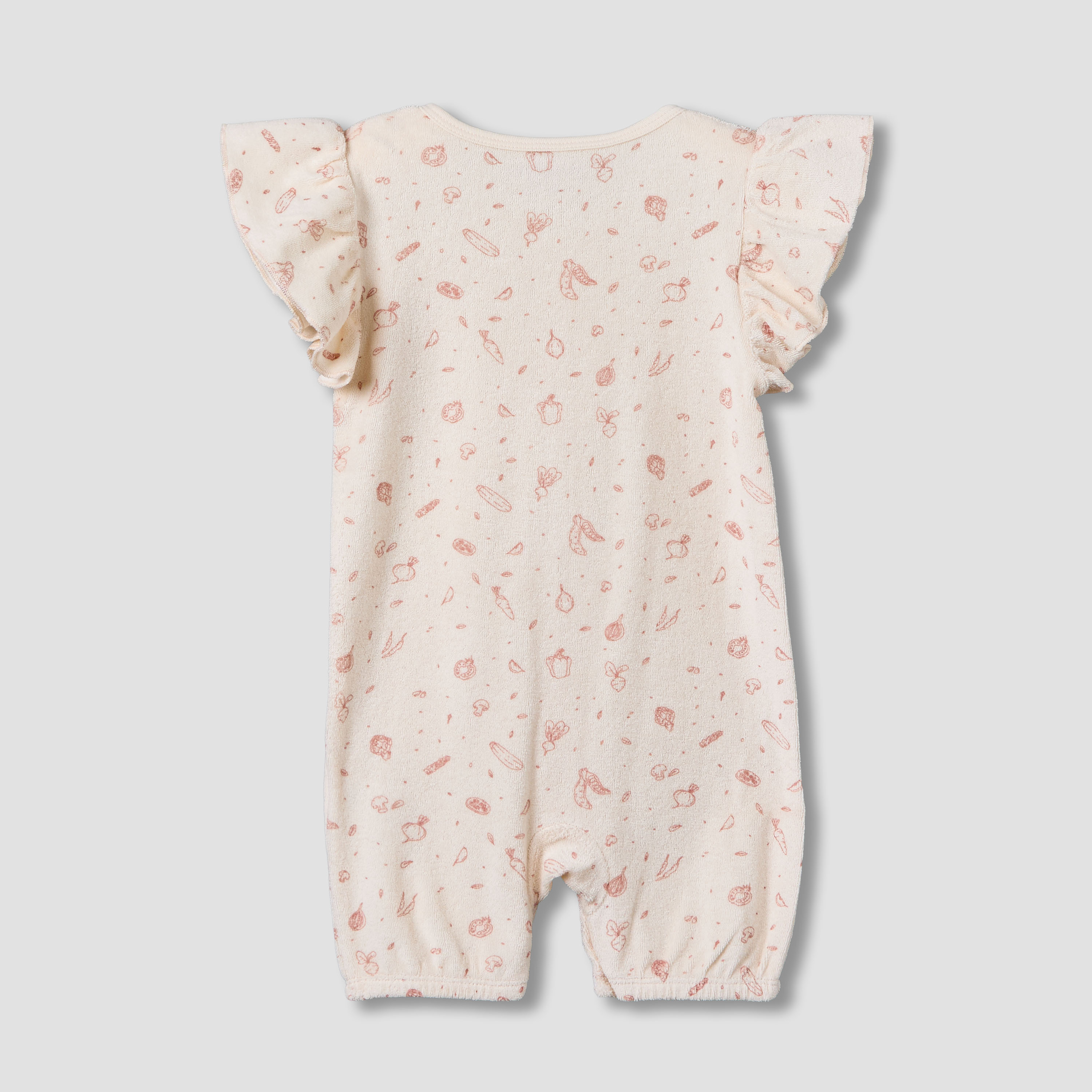 Juniors Round Neck Short Sleeves Romper with Vegetable Print-baby-girls-clothing-rompers-image-2