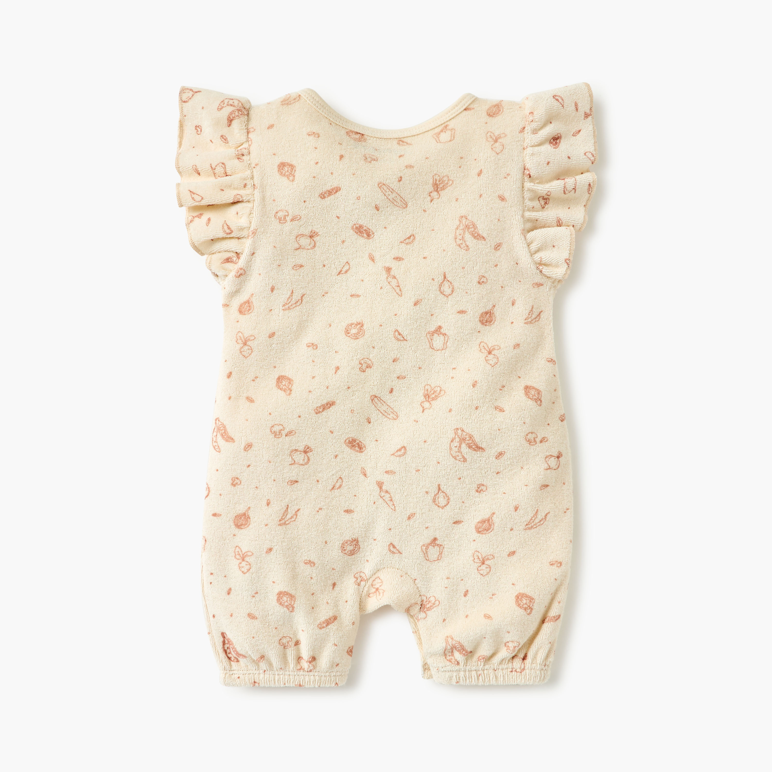Juniors Graphic Print Romper with Ruffle Sleeves and Button Closure-baby-girls-clothing-rompers-image-3