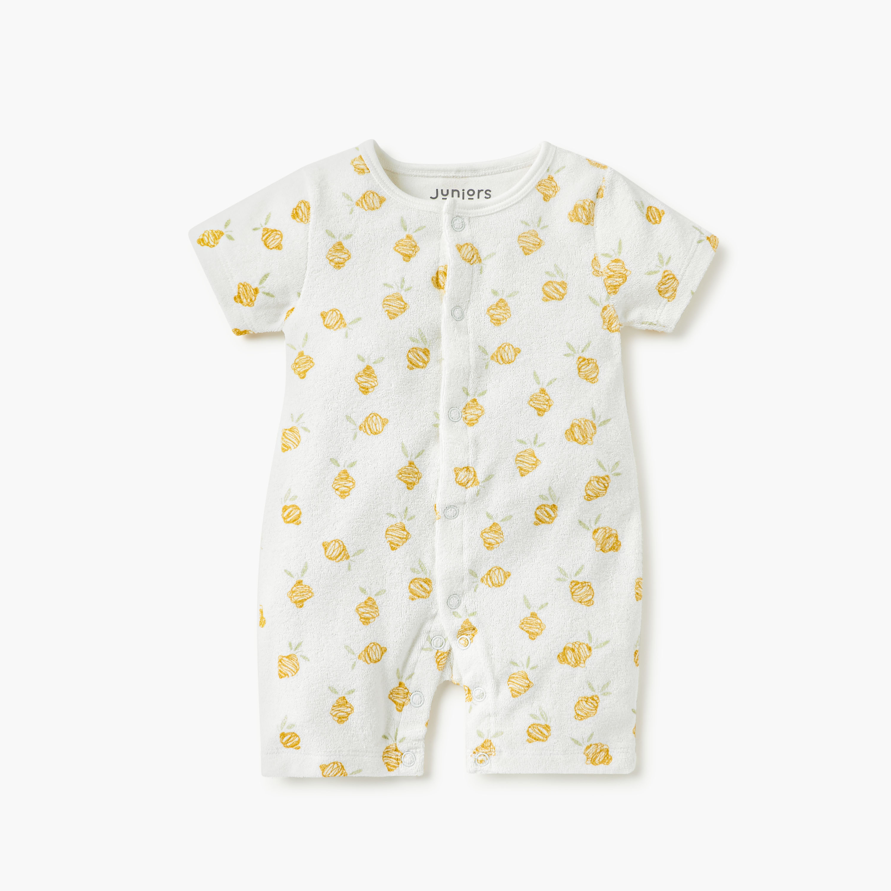 Juniors Printed Romper with Short Sleeves and Button Closure-baby-boys-clothing-rompers-image-1