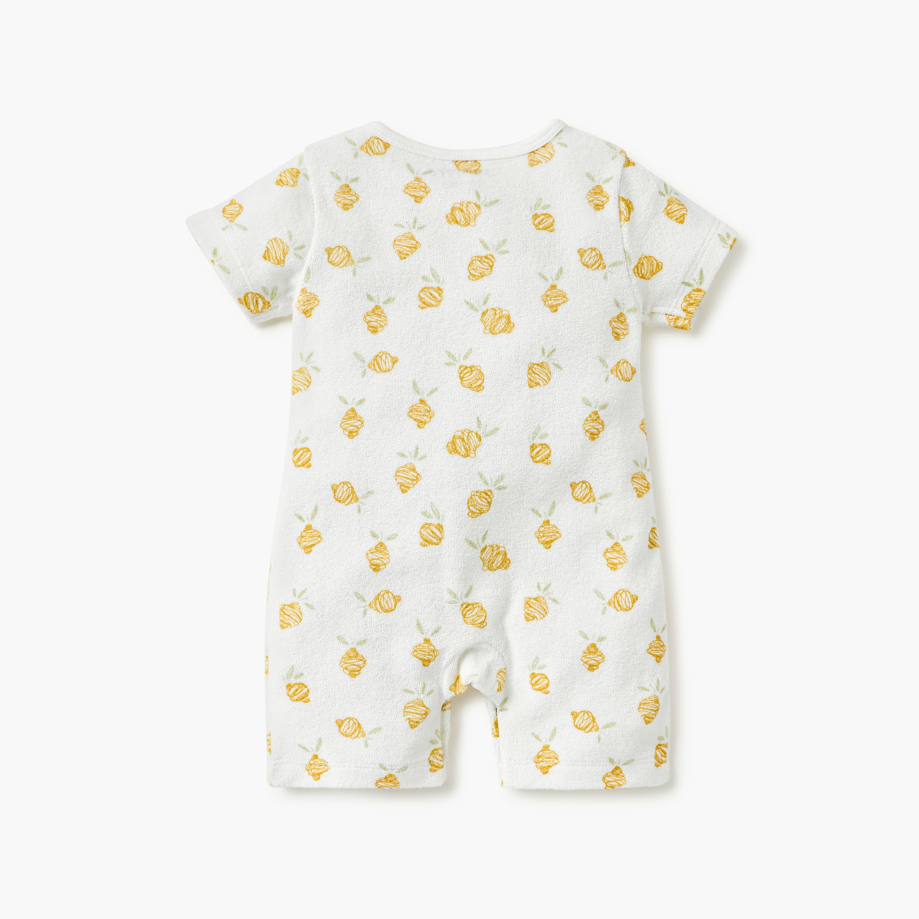 Juniors Printed Romper with Short Sleeves and Button Closure-baby-boys-clothing-rompers-image-2