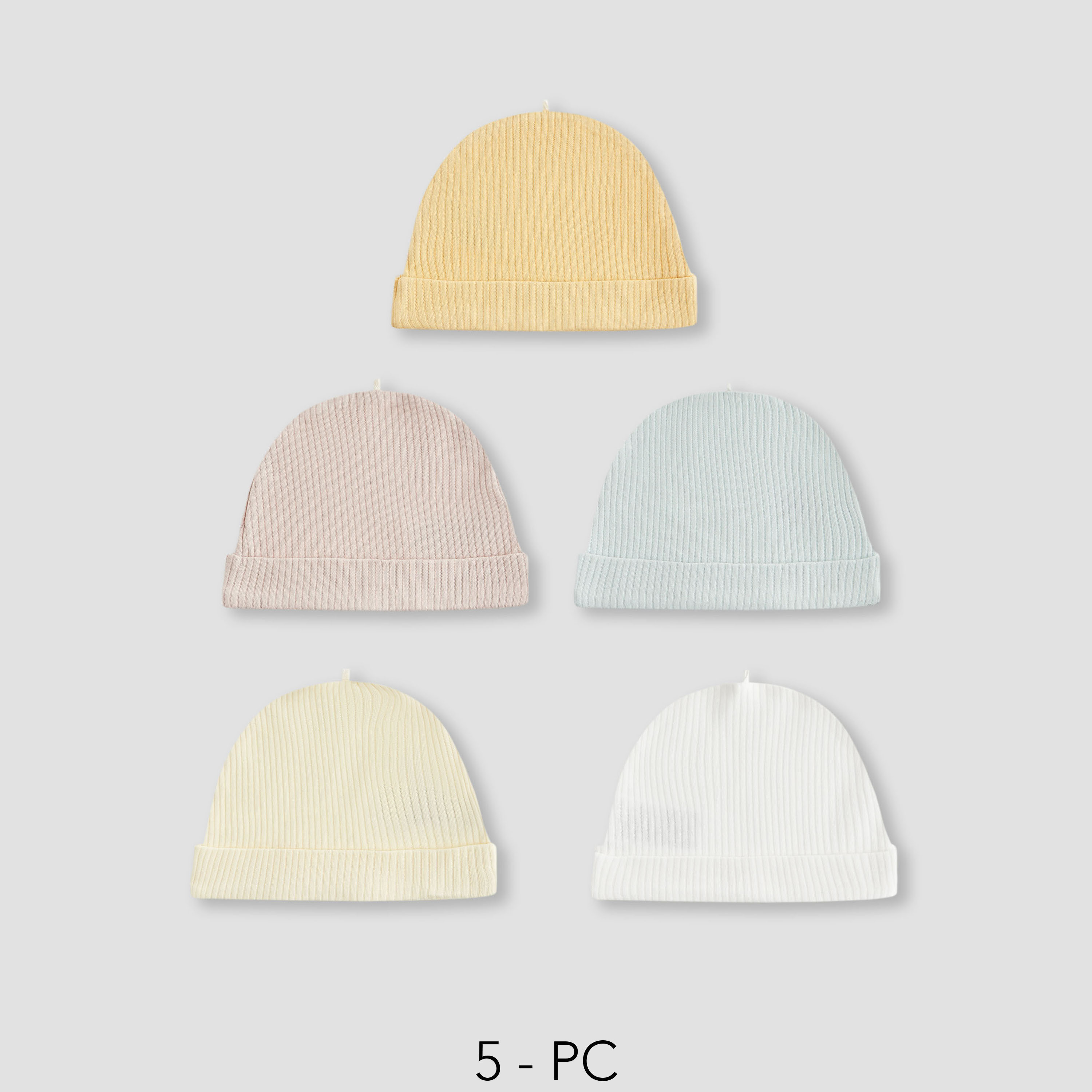 كابات قطن مضلعة بارزة الملمس للأولاد من جونيورز - طقم 5 قطع-baby-boys-accessories-caps-image-9