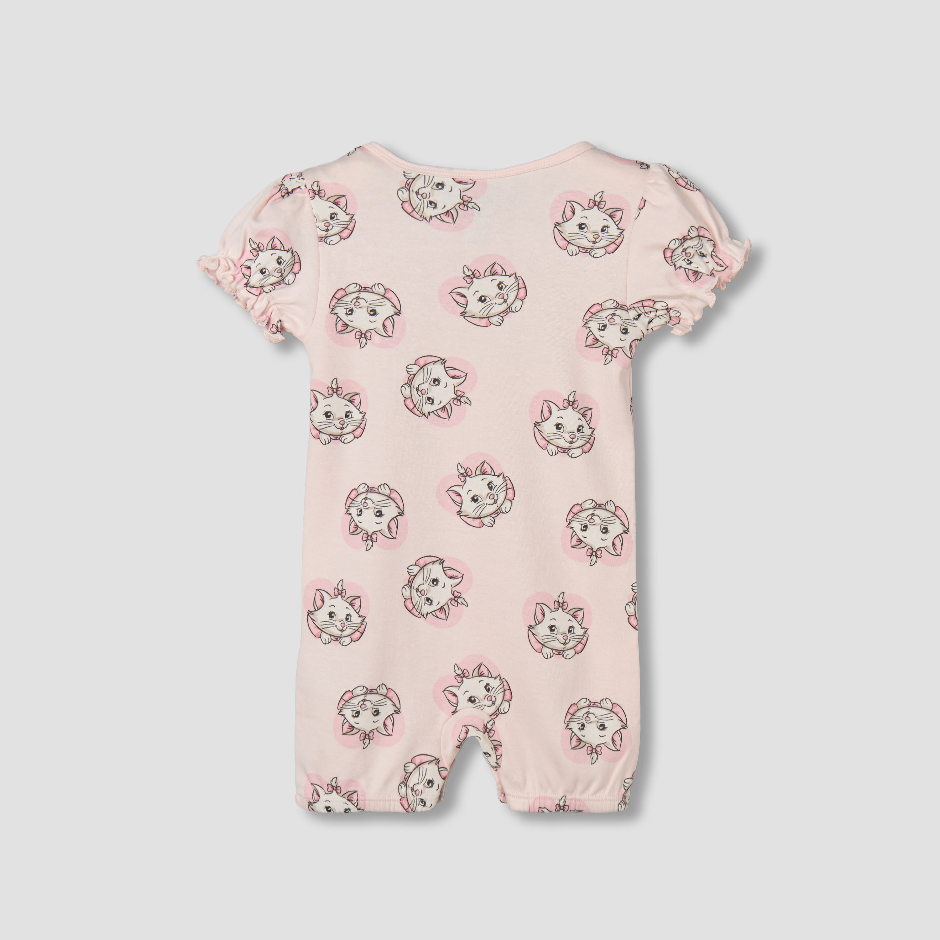 Disney Round Neck Short Sleeves Romper with Marie Print-baby-girls-clothing-rompers-image-3