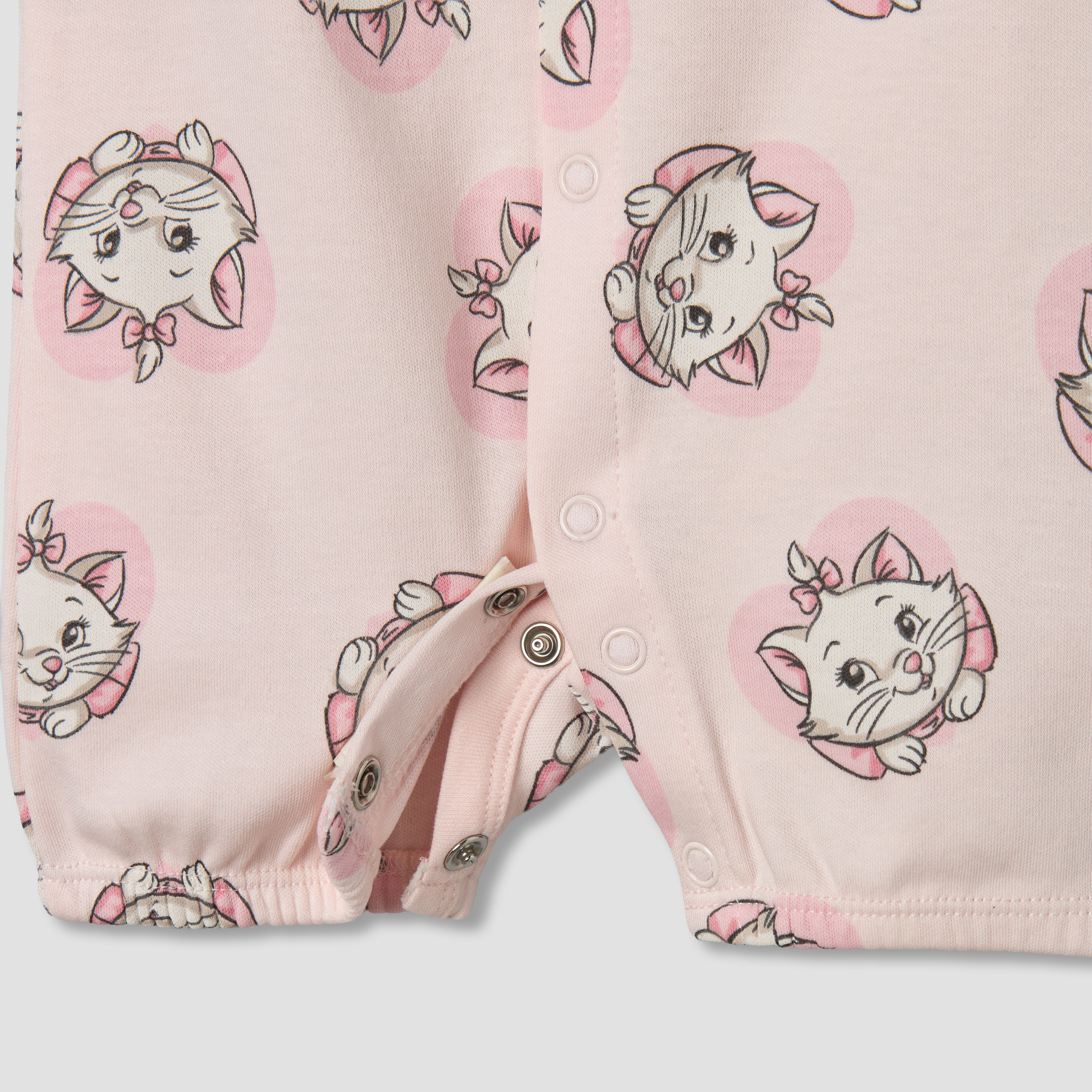 Disney Round Neck Short Sleeves Romper with Marie Print-baby-girls-clothing-rompers-image-4