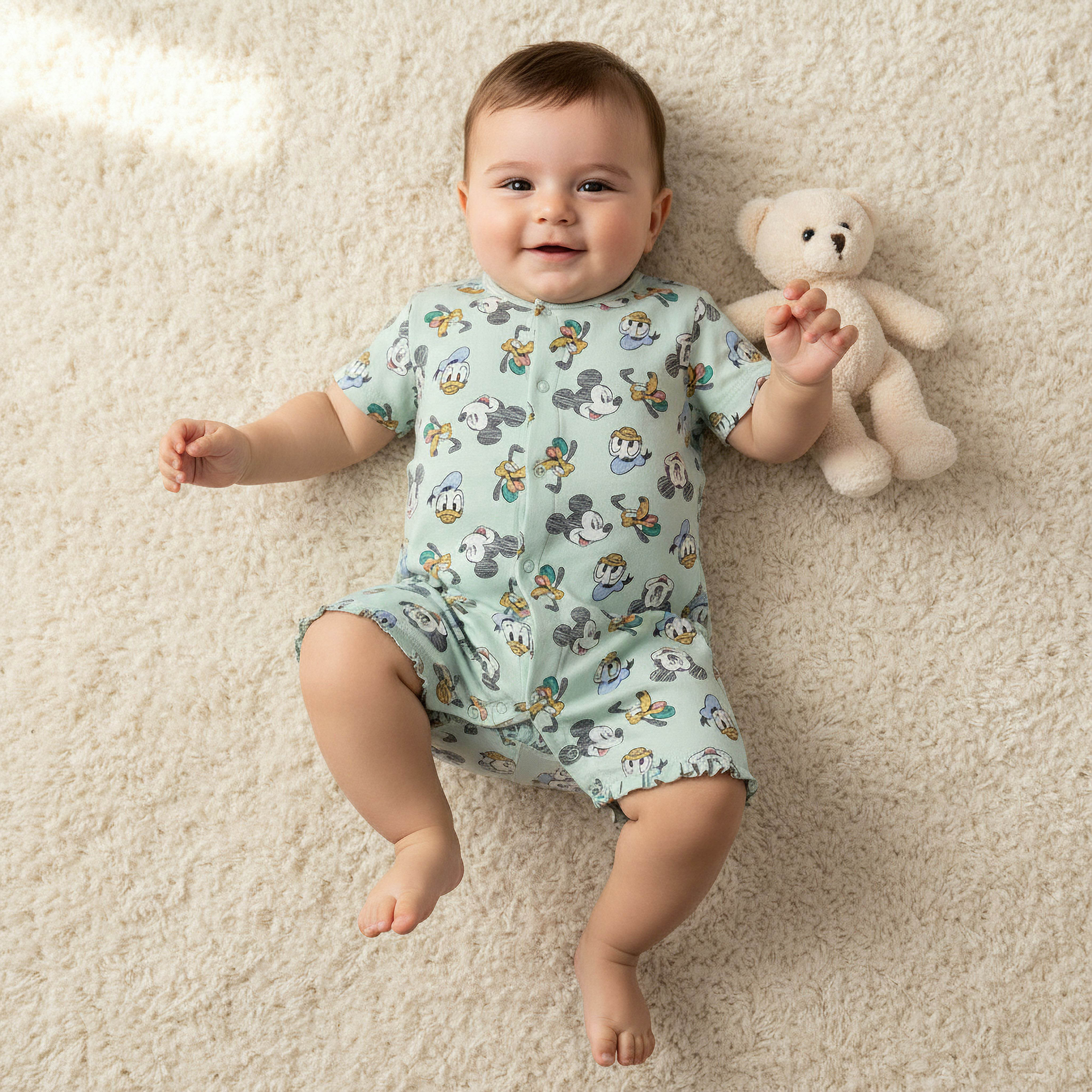 أفرول بطبعات ميكي ماوس والأصدقاء وياقة مستديرة وأكمام قصيرة من ديزني-baby-boys-clothing-rompers-image-5