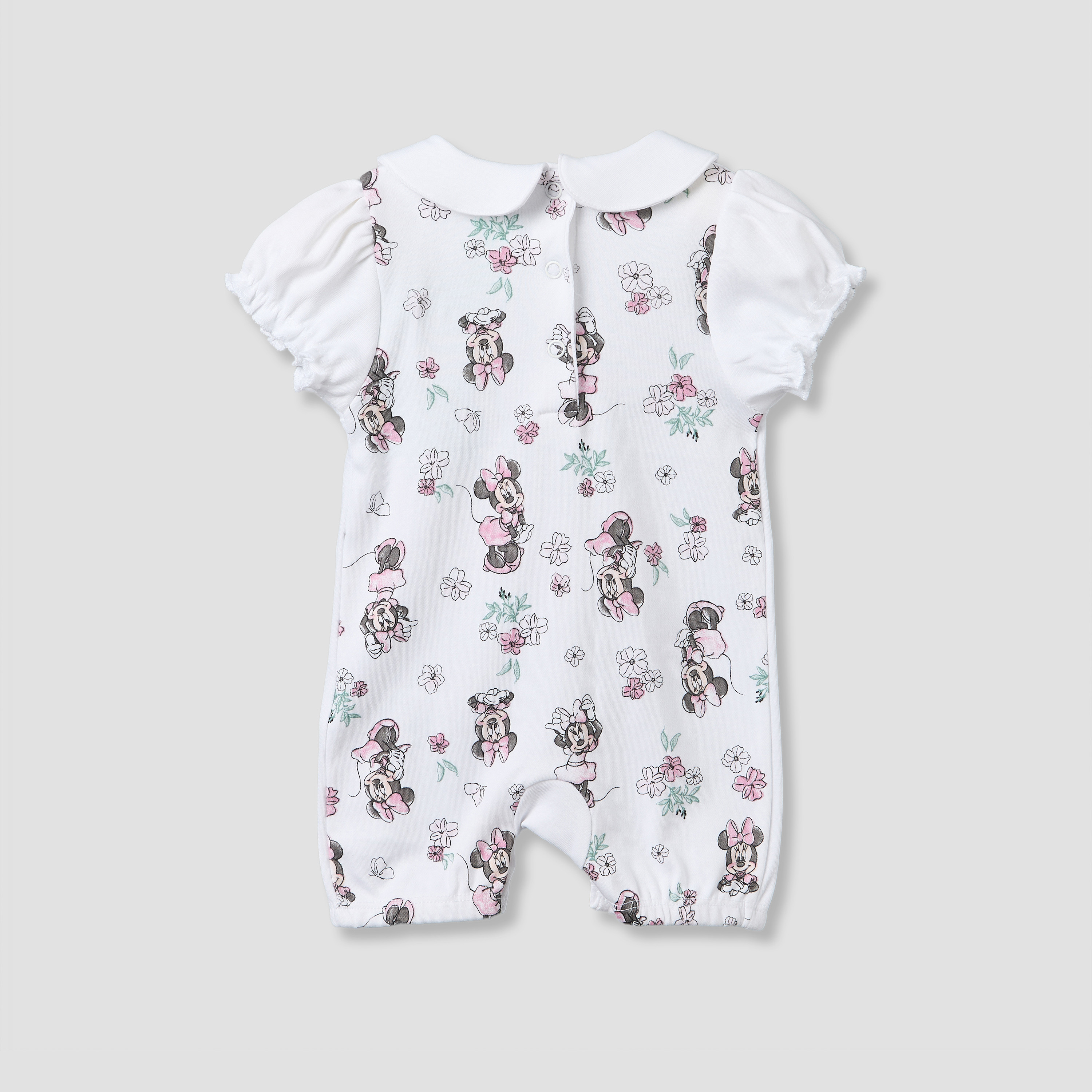 أفرول بياقة بيتر بان وأكمام قصيرة وطبعات ميني ماوس من ديزني-baby-girls-clothing-rompers-image-3