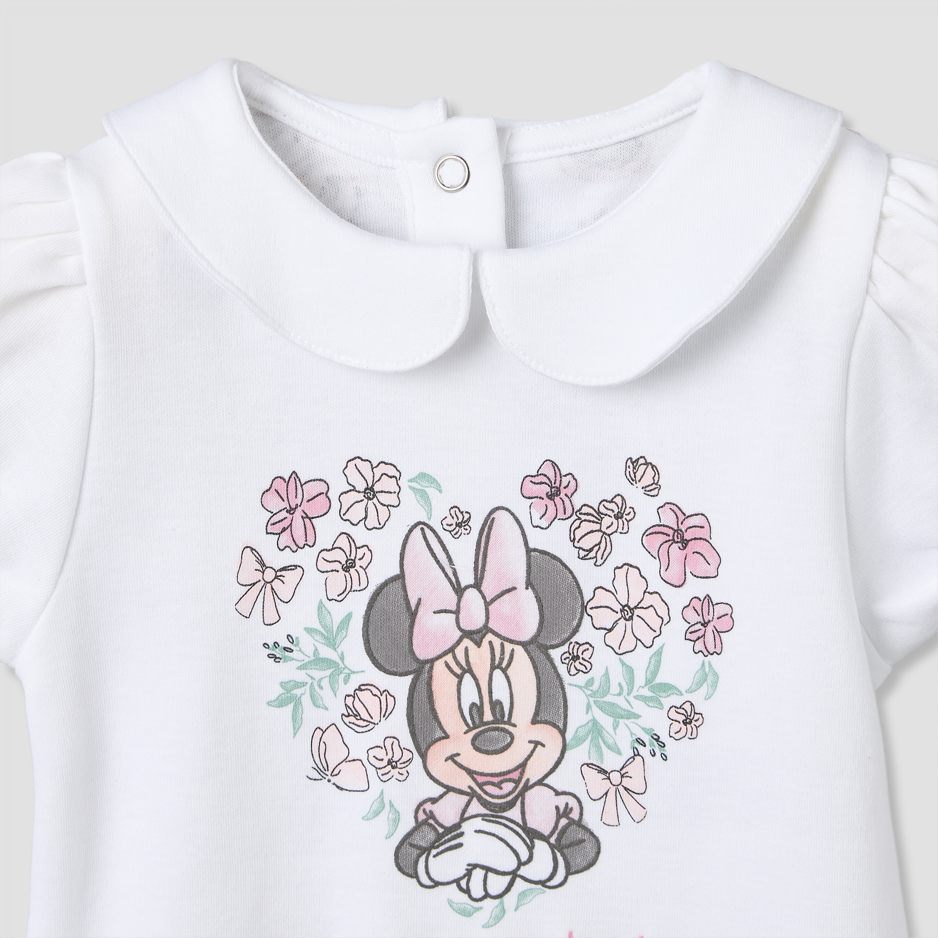 أفرول بياقة بيتر بان وأكمام قصيرة وطبعات ميني ماوس من ديزني-baby-girls-clothing-rompers-image-4