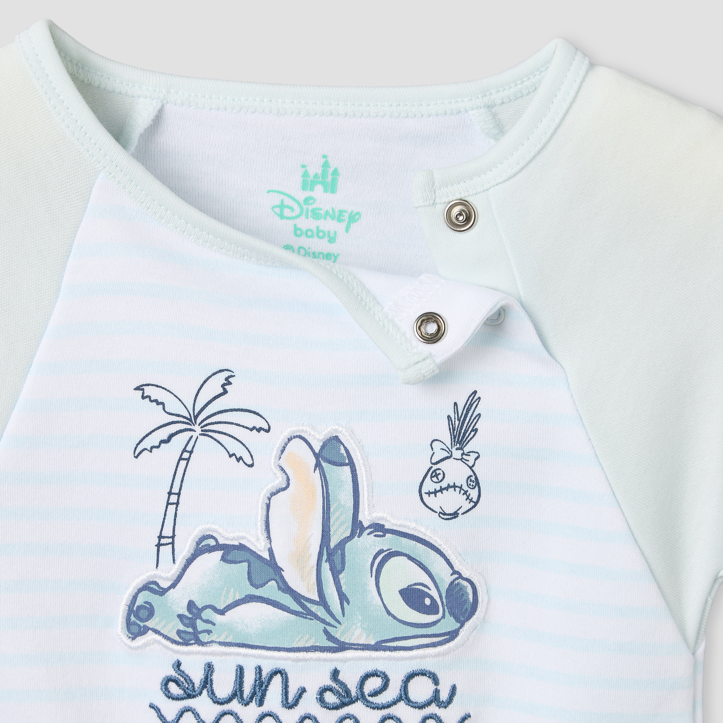 أفرول بياقة مستديرة وأكمام قصيرة وزخارف ستيتش من ديزني-baby-boys-clothing-rompers-image-3