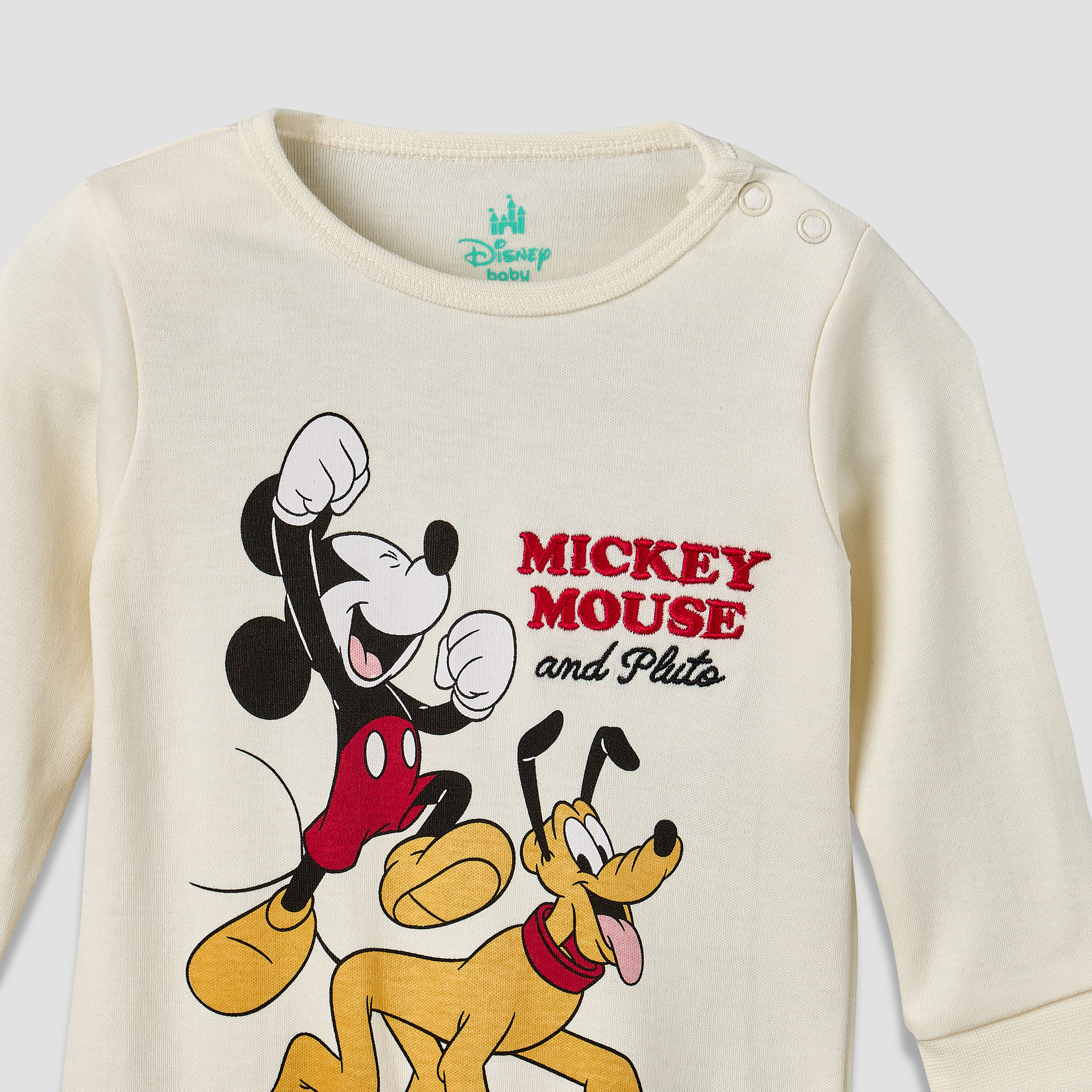 Disney Cotton Crew Neck Long Sleeves Sleepsuit with Mickey Mouse Print-baby-boys-clothing-nightwear-sleepsuits-image-4