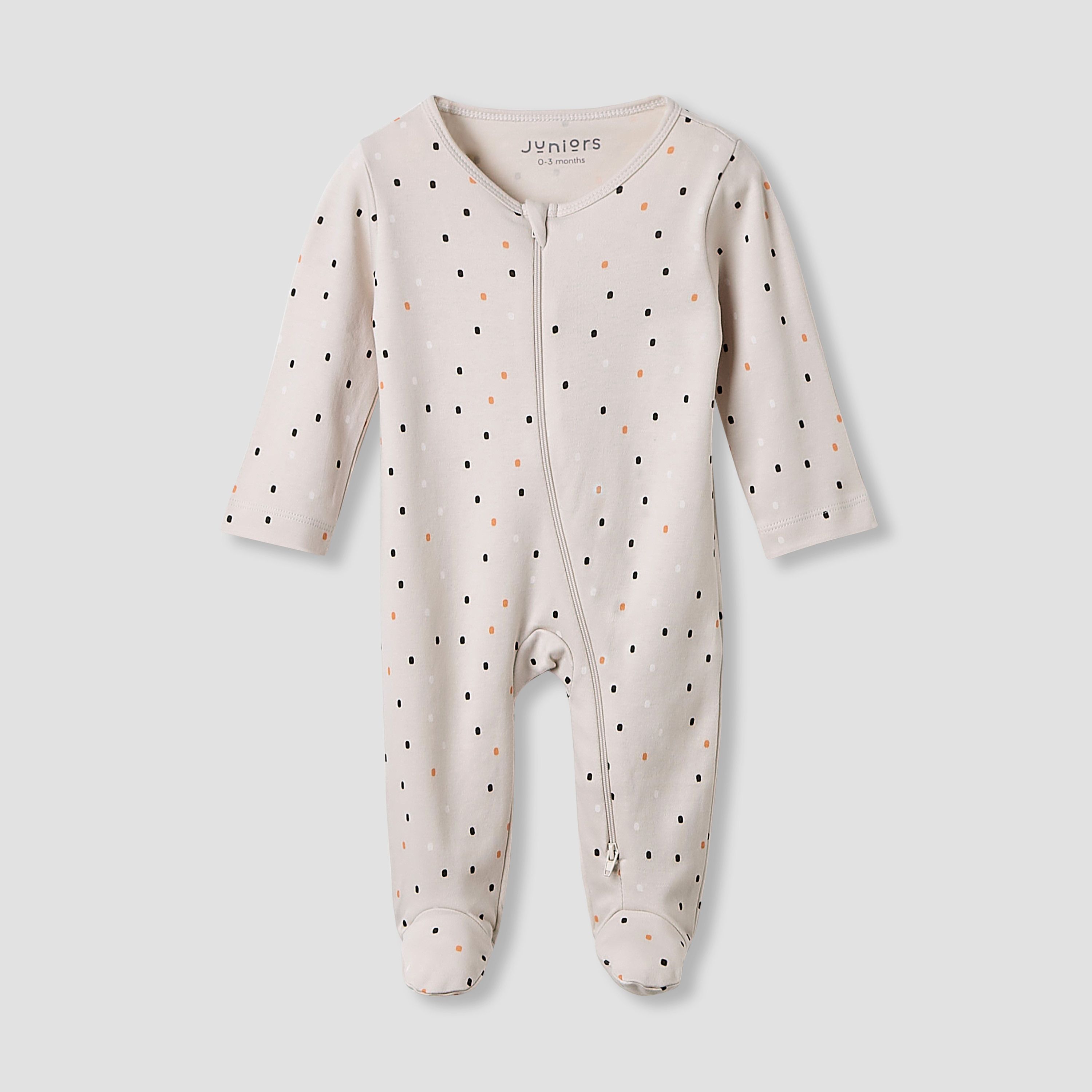 Juniors Crew Neck Sleepsuit with Bib - Cotton - Long Sleeves-baby-boys-clothing-nightwear-sleepsuits-image-2