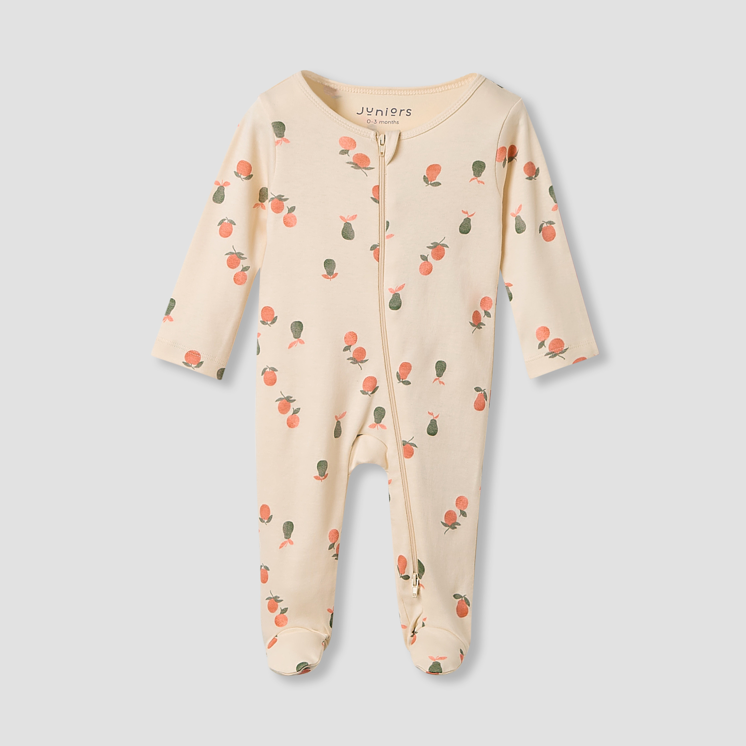 Juniors Crew Neck Sleepsuit with Bib - Cotton - Long Sleeves-baby-girls-clothing-nightwear-sleepsuits-image-2